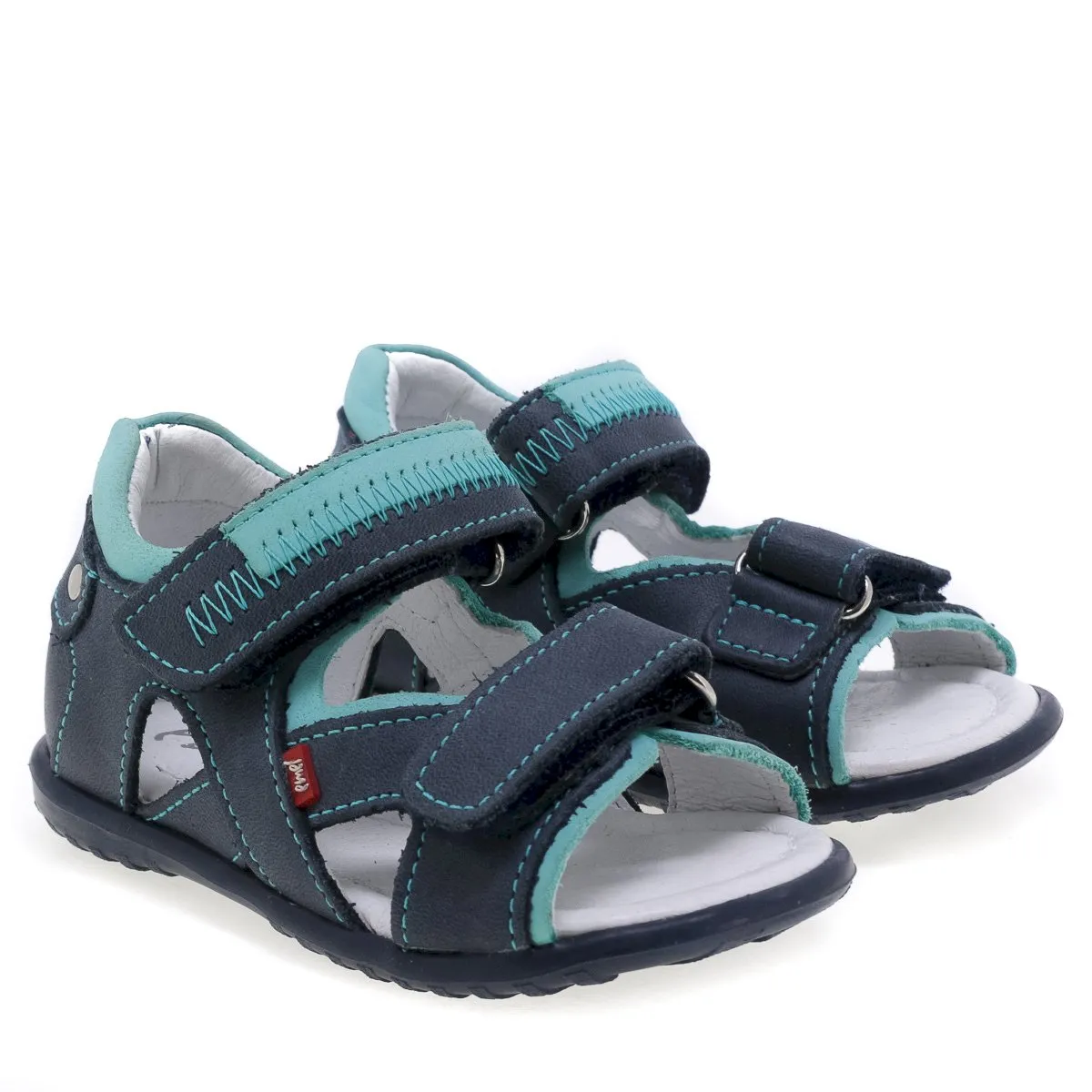 (2086) Emel navy turquoise first Sandals