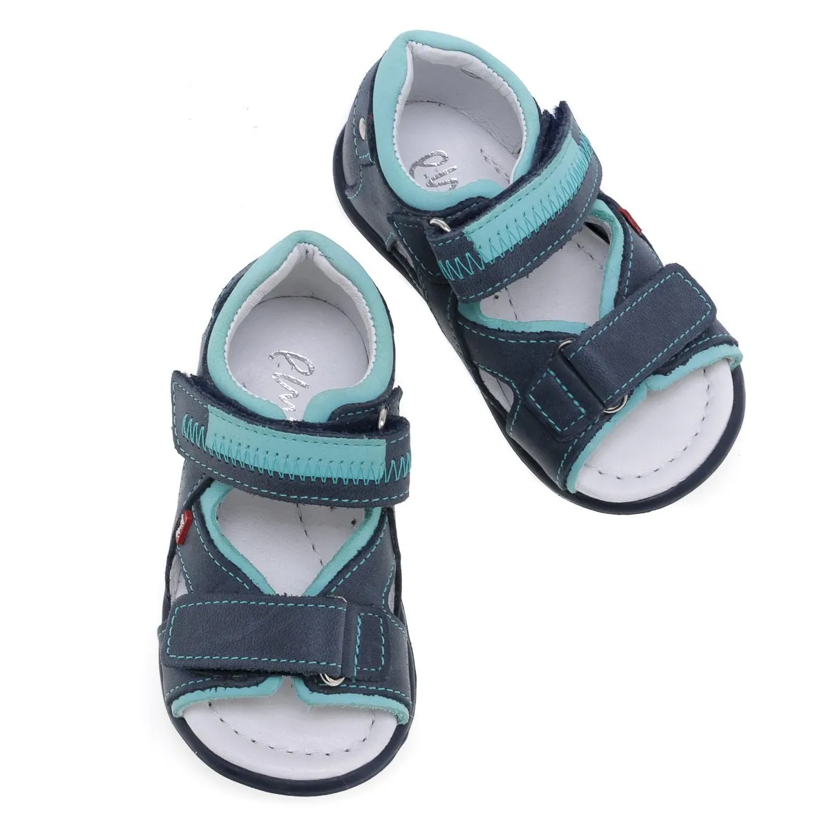 (2086) Emel navy turquoise first Sandals