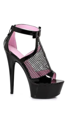 6" Black Mesh Sandals