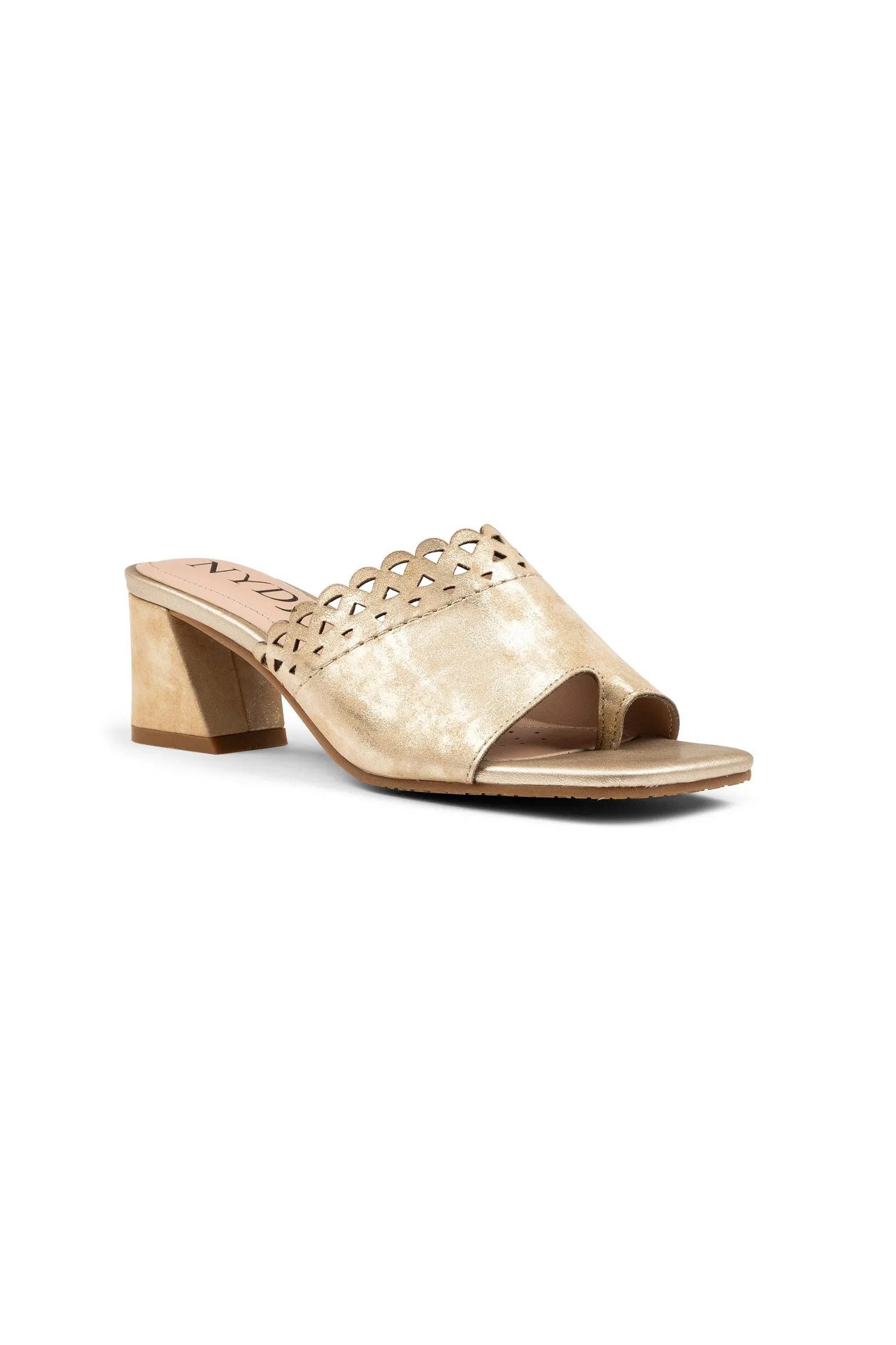 Alanah Mule Sandals - Natural Light Gold