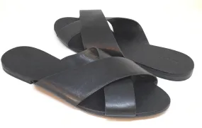 ALDO Black Leather Camilla Criss Cross Sandals | Brand New |