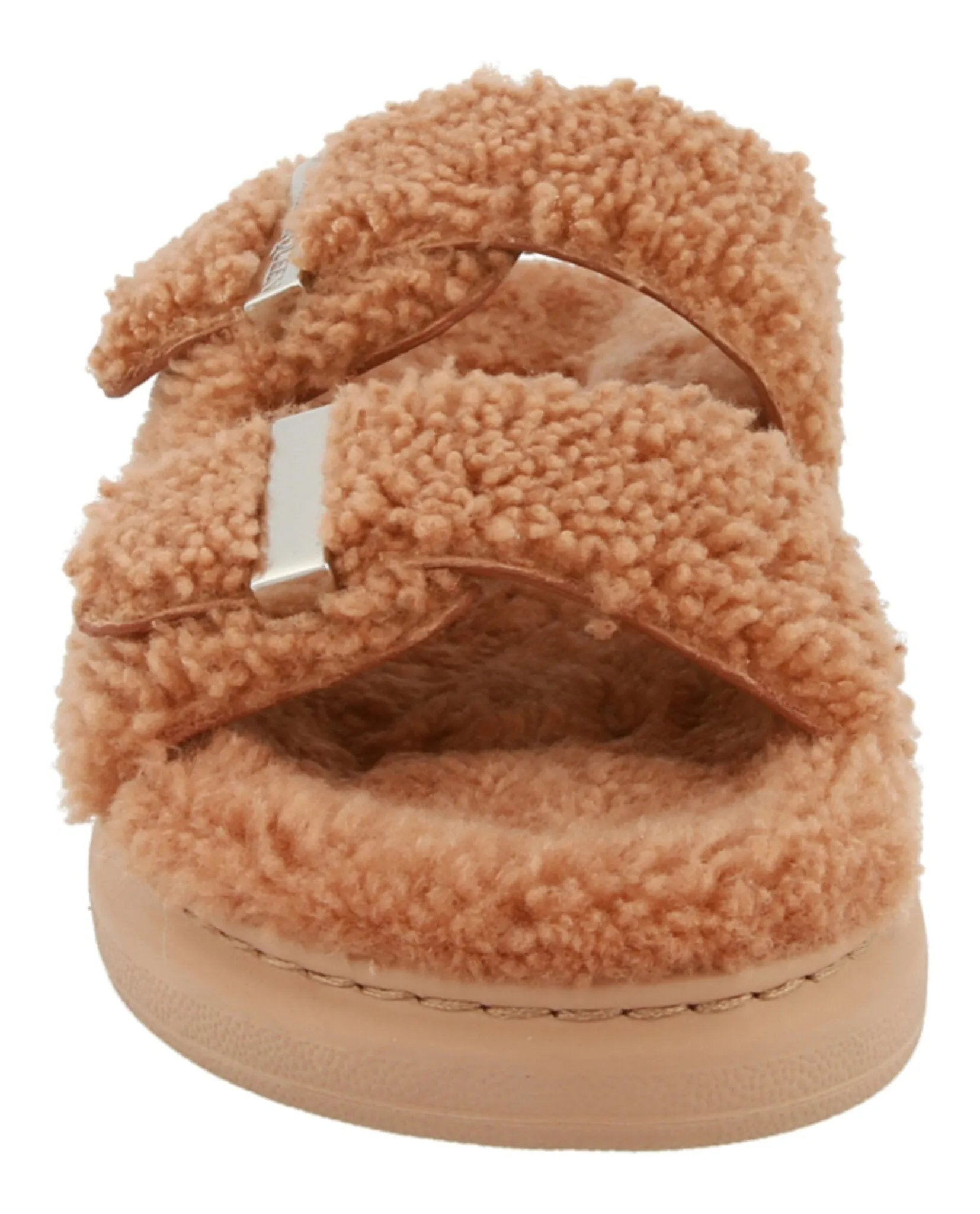 Alexander McQueen Womens Shearling Slide Sandals