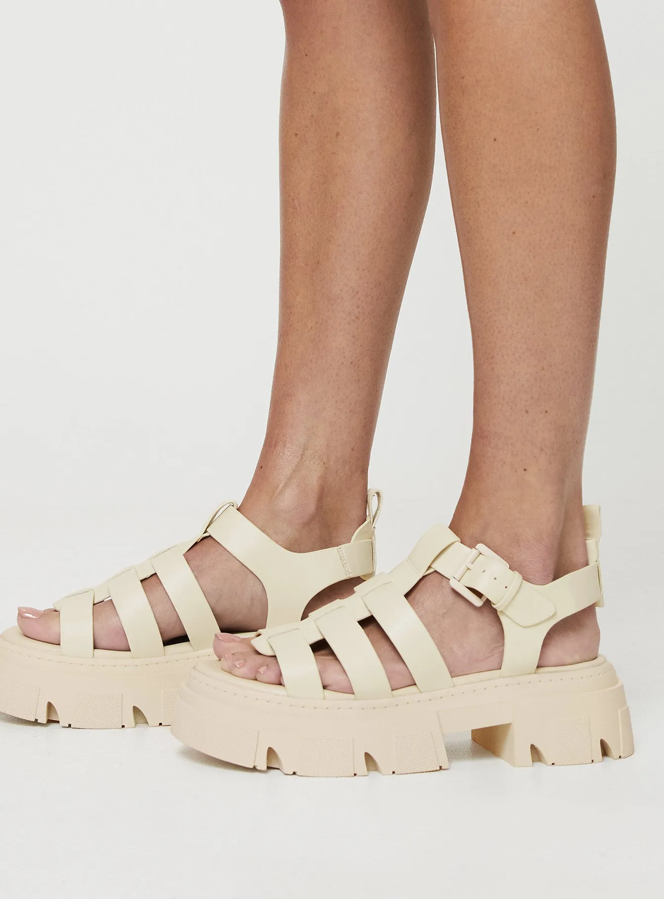 Alexis Cage Sandals Stone