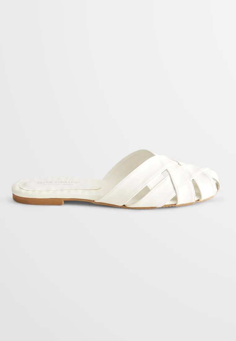 Anyam Woven-like Slip on Sandals - White