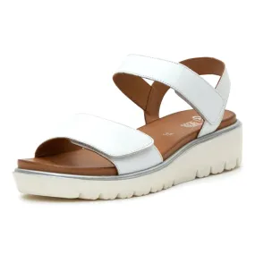 Ara Bellvue White Nappa Soft Platform Sandal (Women's)