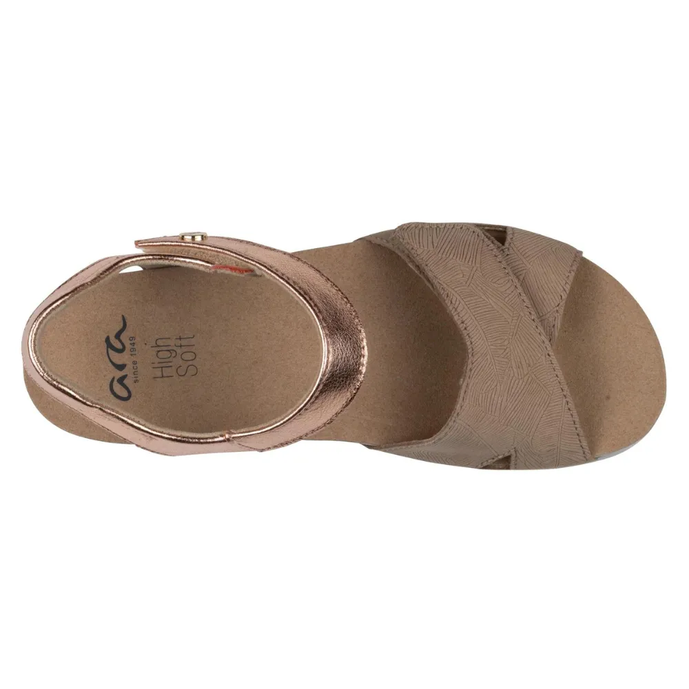 Ara Nantucket Sand/Rose Gold Wedge Sandal (Women's)