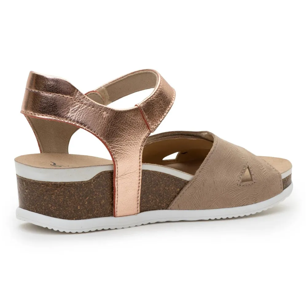 Ara Nantucket Sand/Rose Gold Wedge Sandal (Women's)