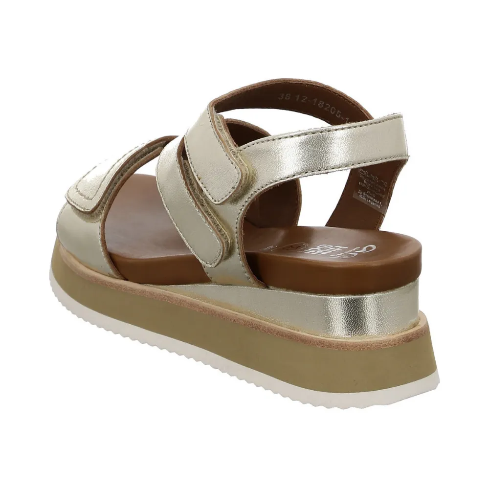 Ara Viola Platinum Leather Wedge Sandal (Women's)