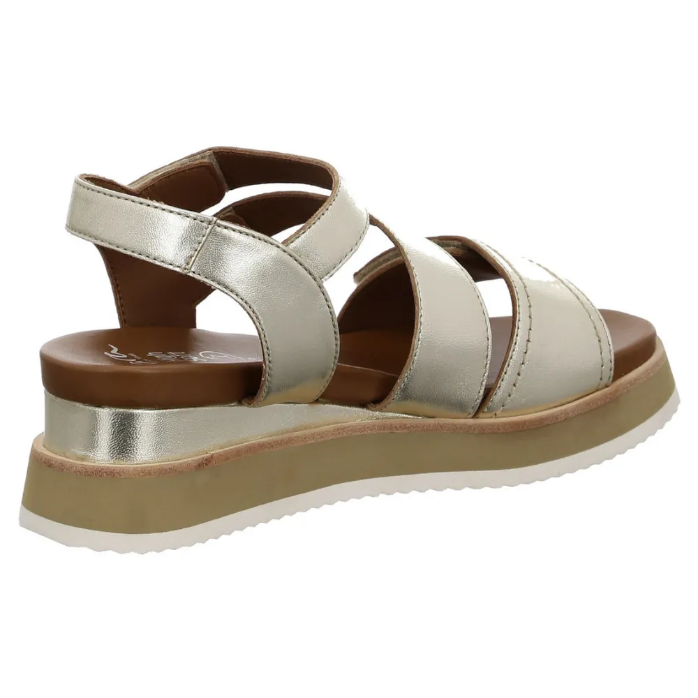 Ara Viola Platinum Leather Wedge Sandal (Women's)