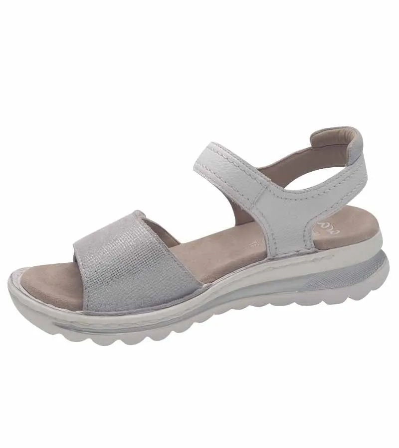 Ara Womens Sandal Leather White Shimmer Comfort Fit Sandal Tampa 2.0 - 12-47207