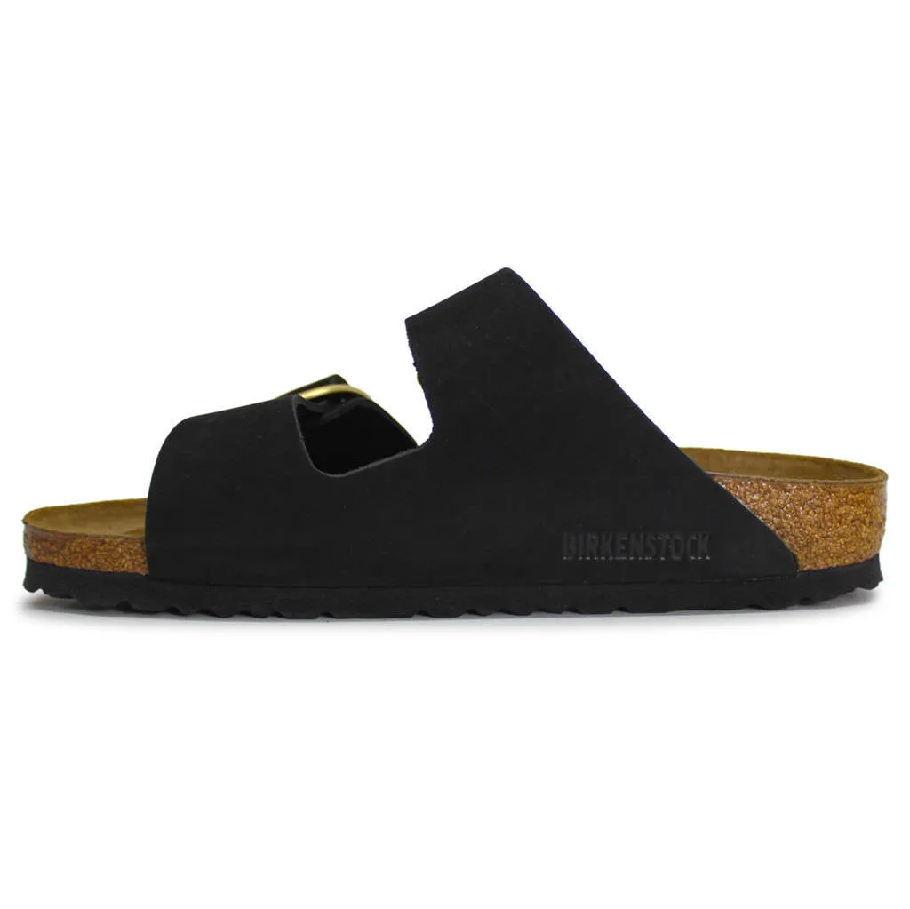 Arizona Big Buckle Nubuck Leather Unisex Slides Sandals