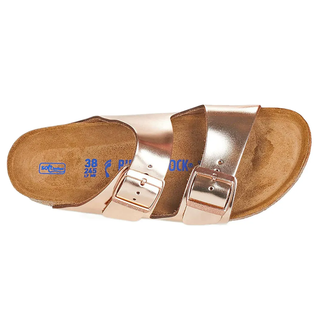 Arizona Soft Footbed Natural Leather Women's Slide Sandals