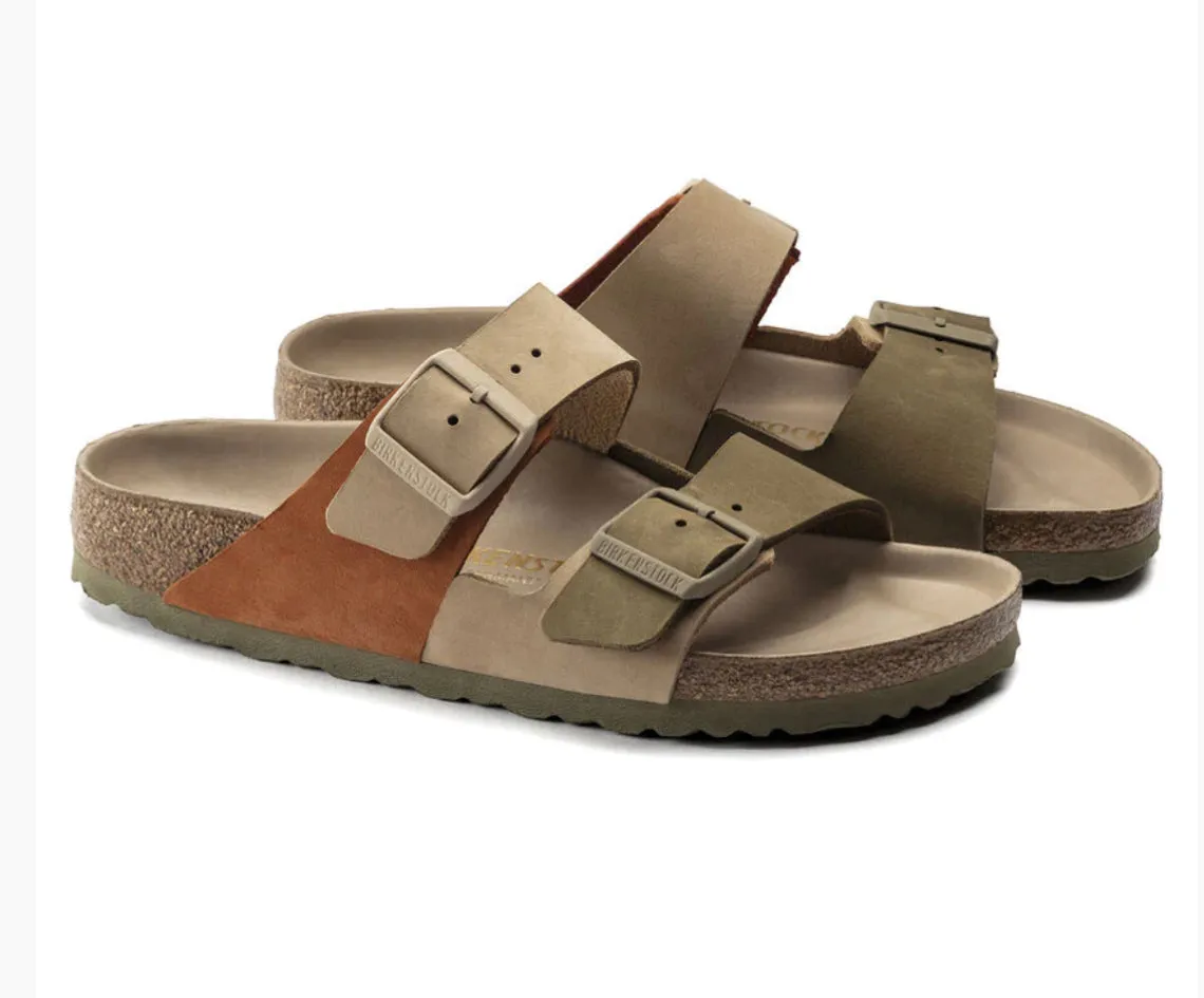 Arizona split colour nubuck leather sandals