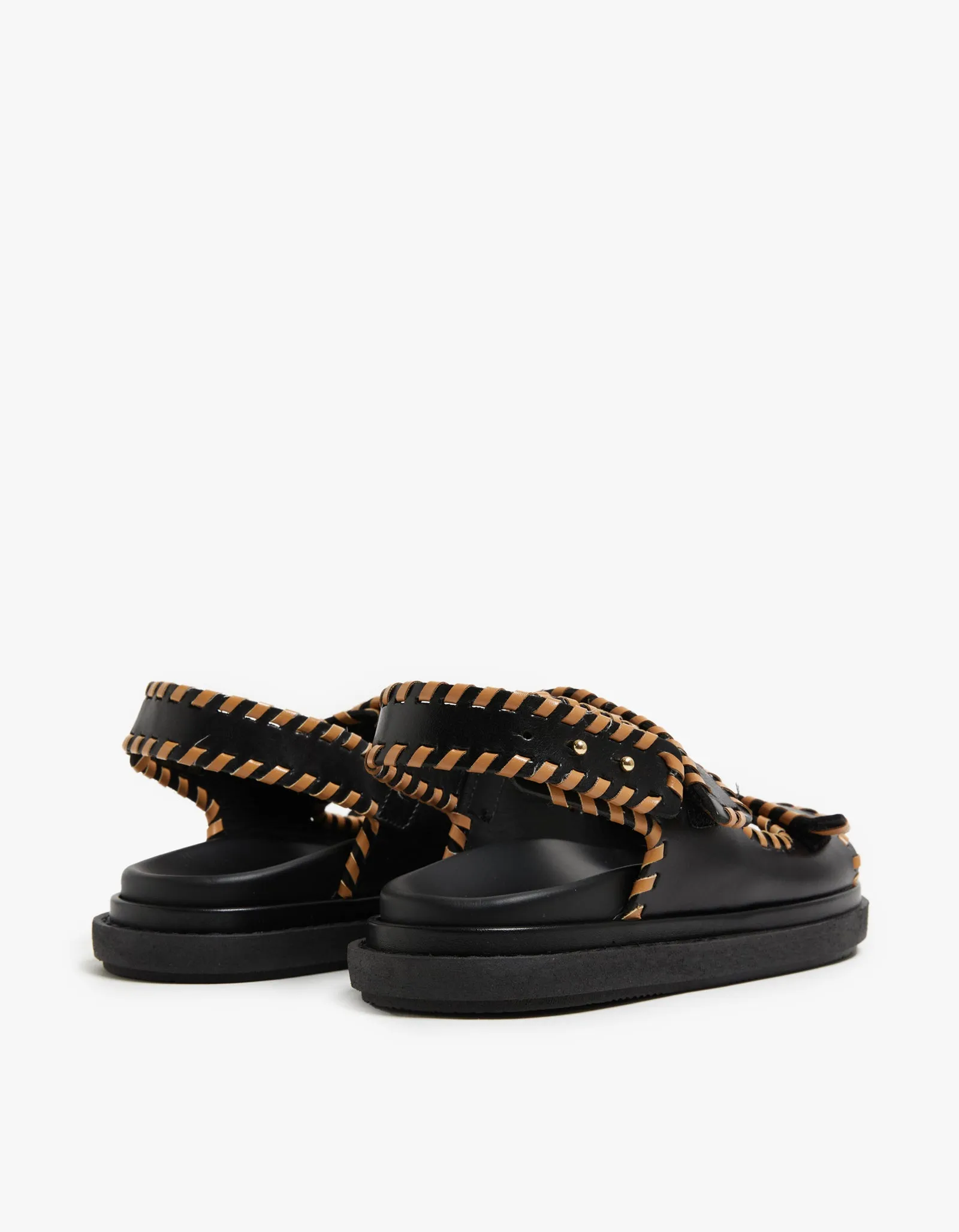 Barrel Sandals - Black Tan