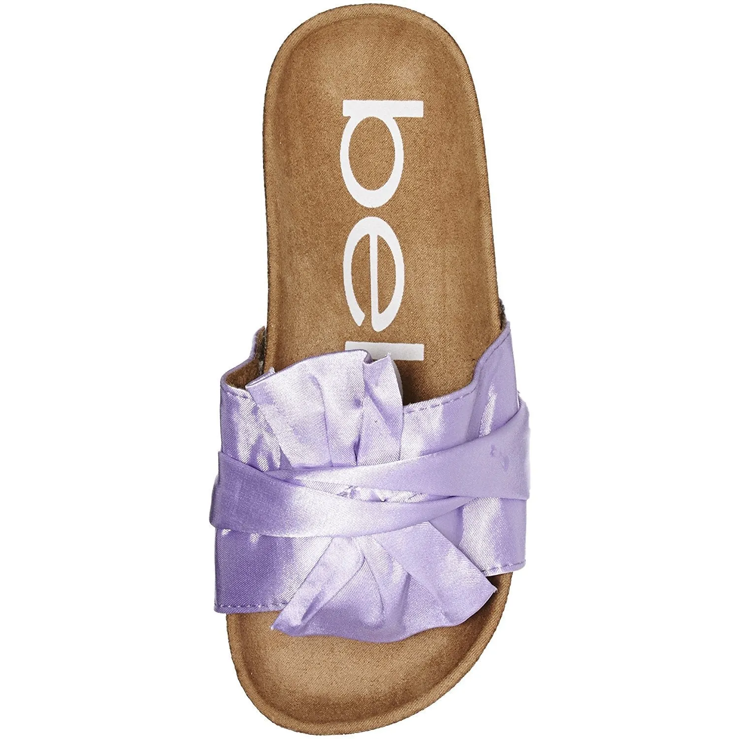 bebe Footbed Slide Sandals with Satin Knot for Girls