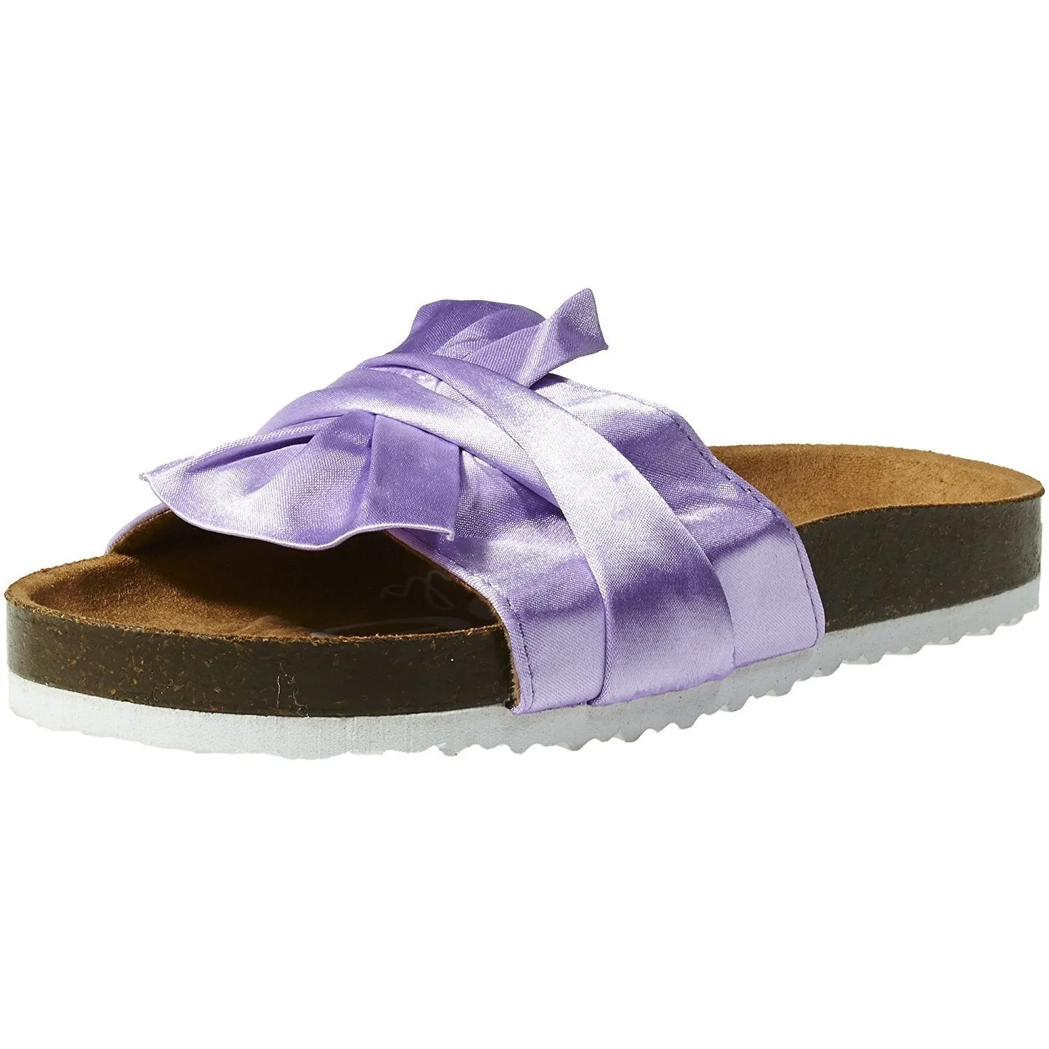 bebe Footbed Slide Sandals with Satin Knot for Girls