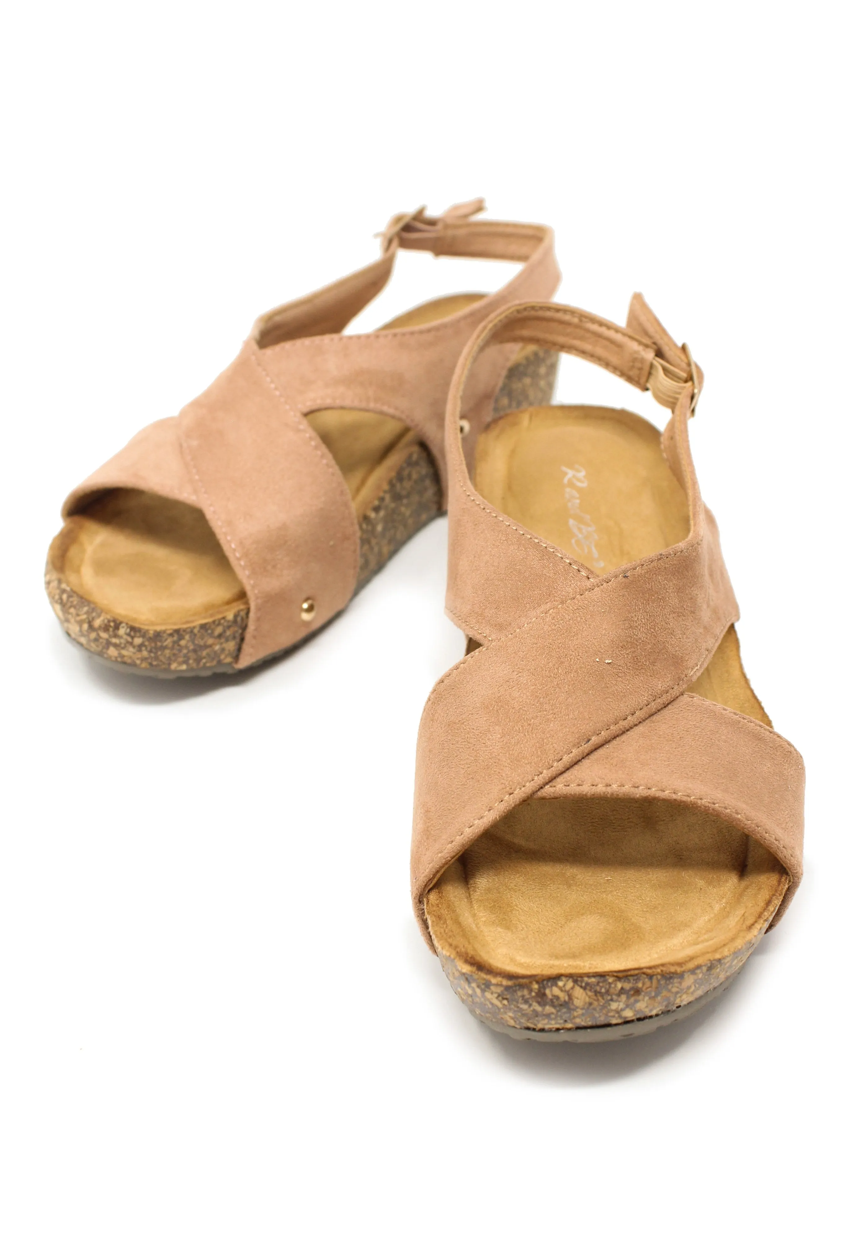 BEIGE CORK SOLE SANDALS