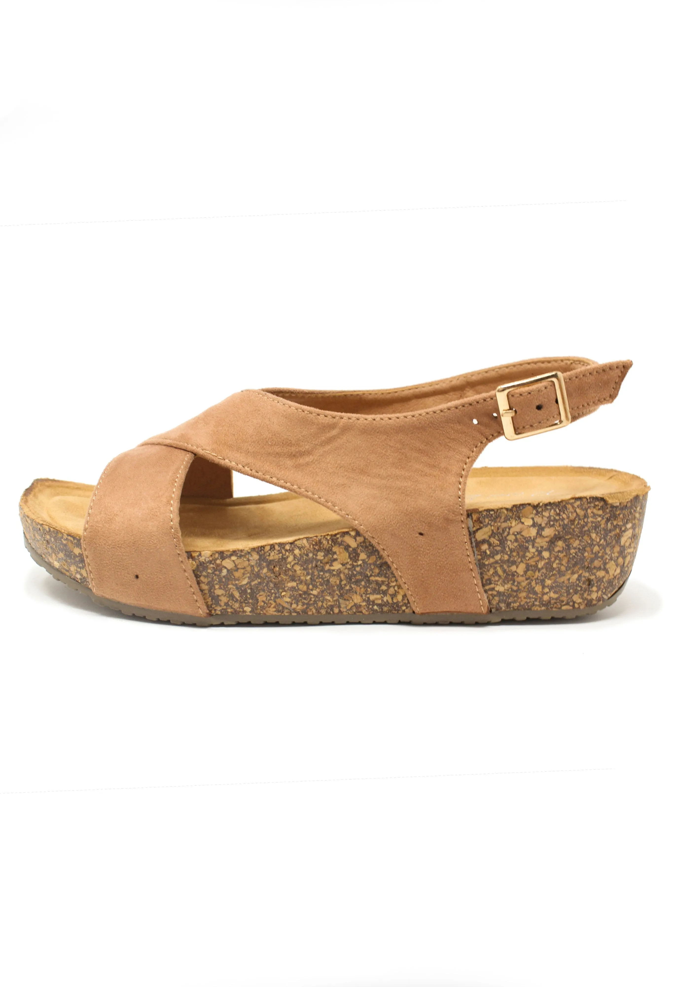 BEIGE CORK SOLE SANDALS