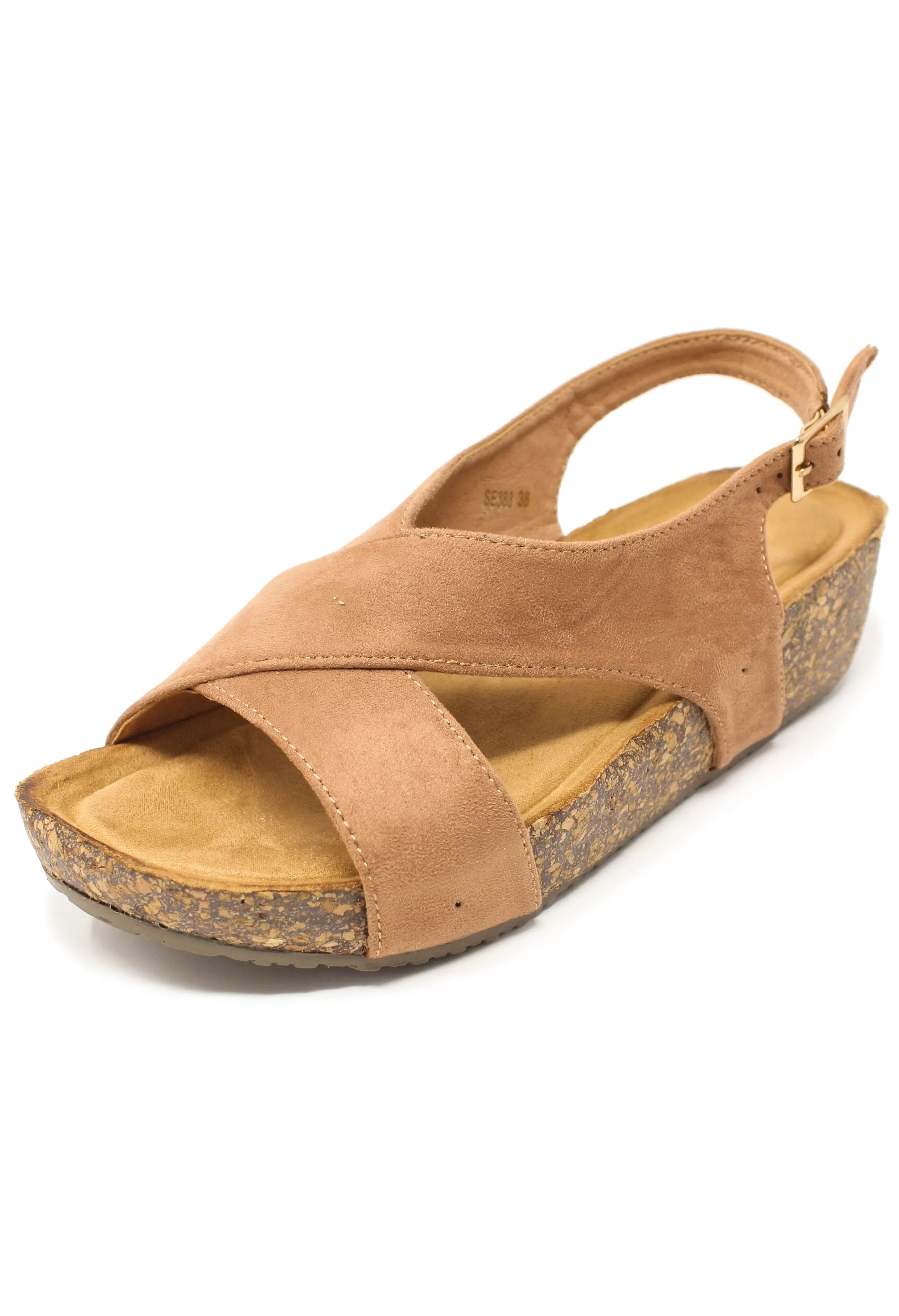 BEIGE CORK SOLE SANDALS