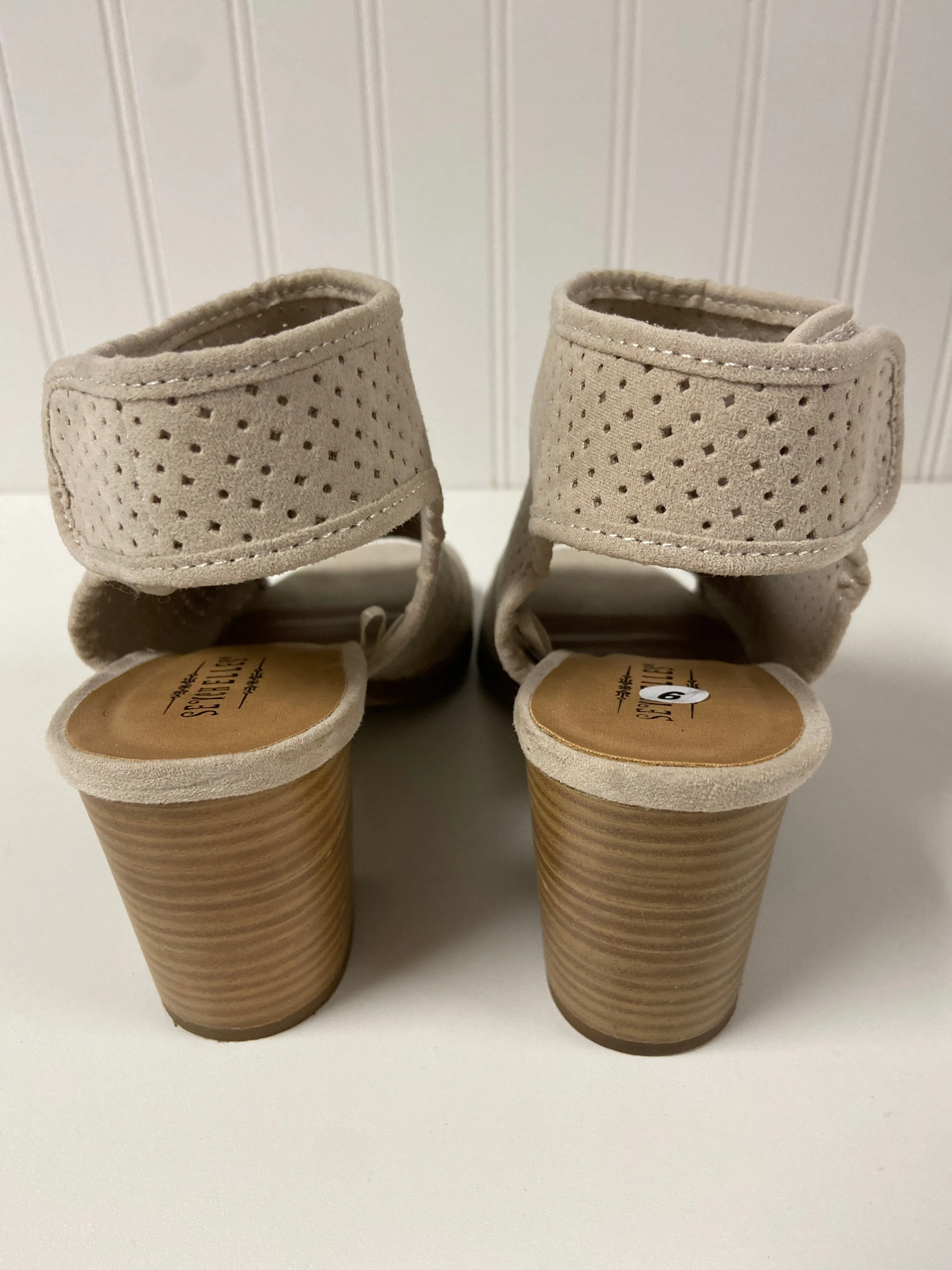 Beige Sandals Heels Block Seychelles, Size 6