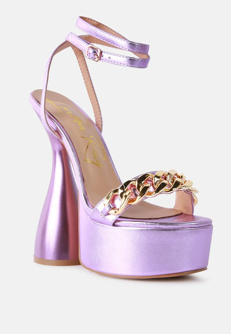 Big Bash Metallic High Platform Chunky Sandals