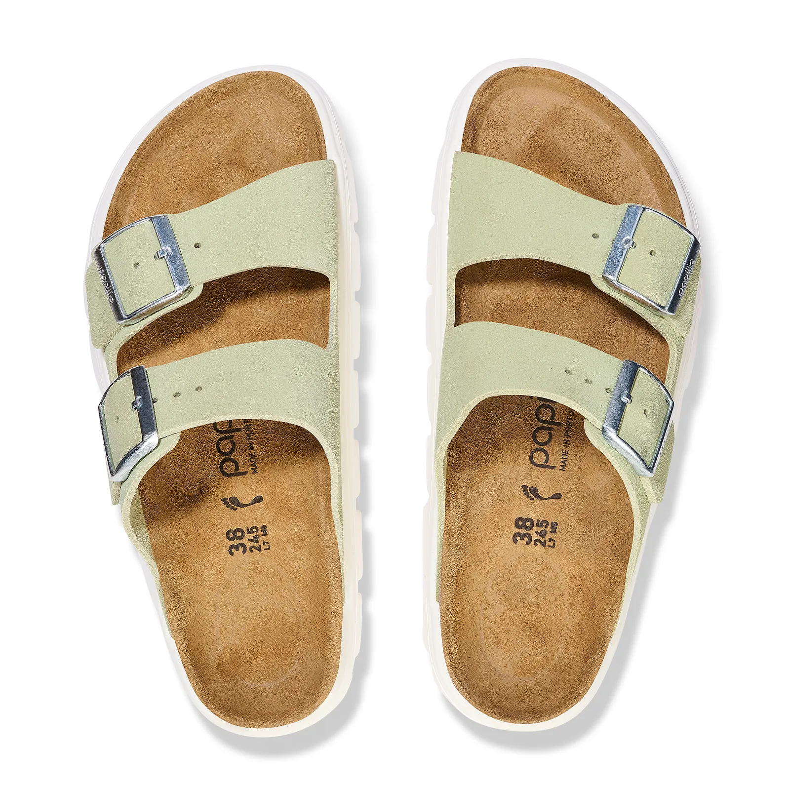 Birkenstock Arizona Chunky Sandal (Women) - Faded Lime Suede