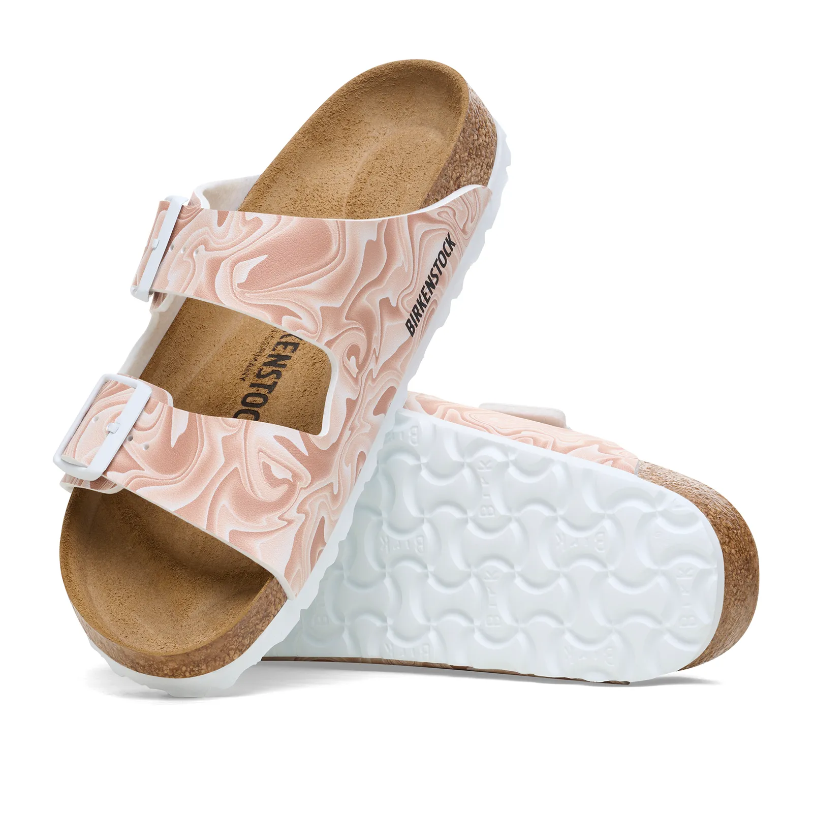 Birkenstock Arizona Grip Birko-Flor Narrow Slide Sandal (Women) - Marble New Beige