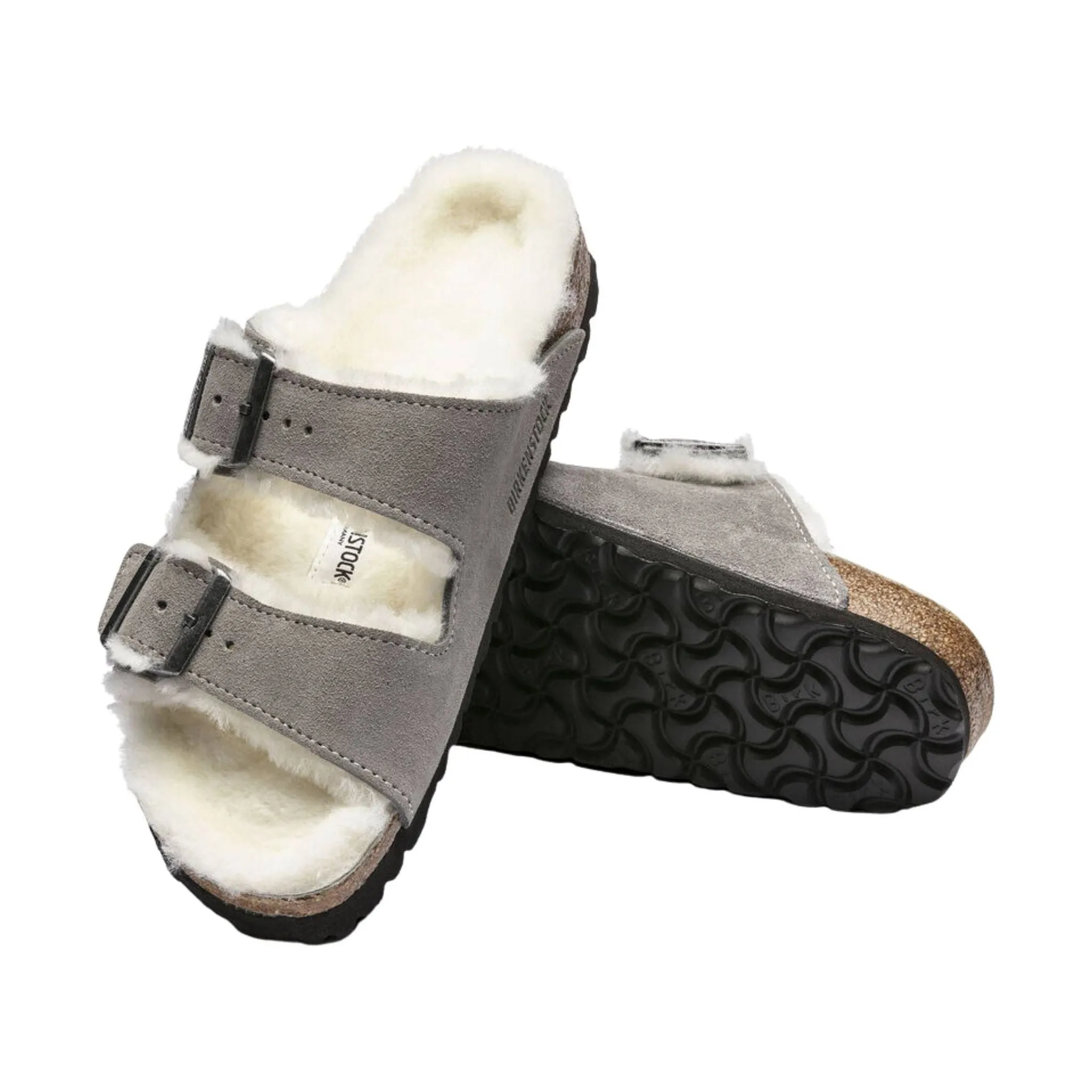 Birkenstock Arizona Shearling Sandal - Stone