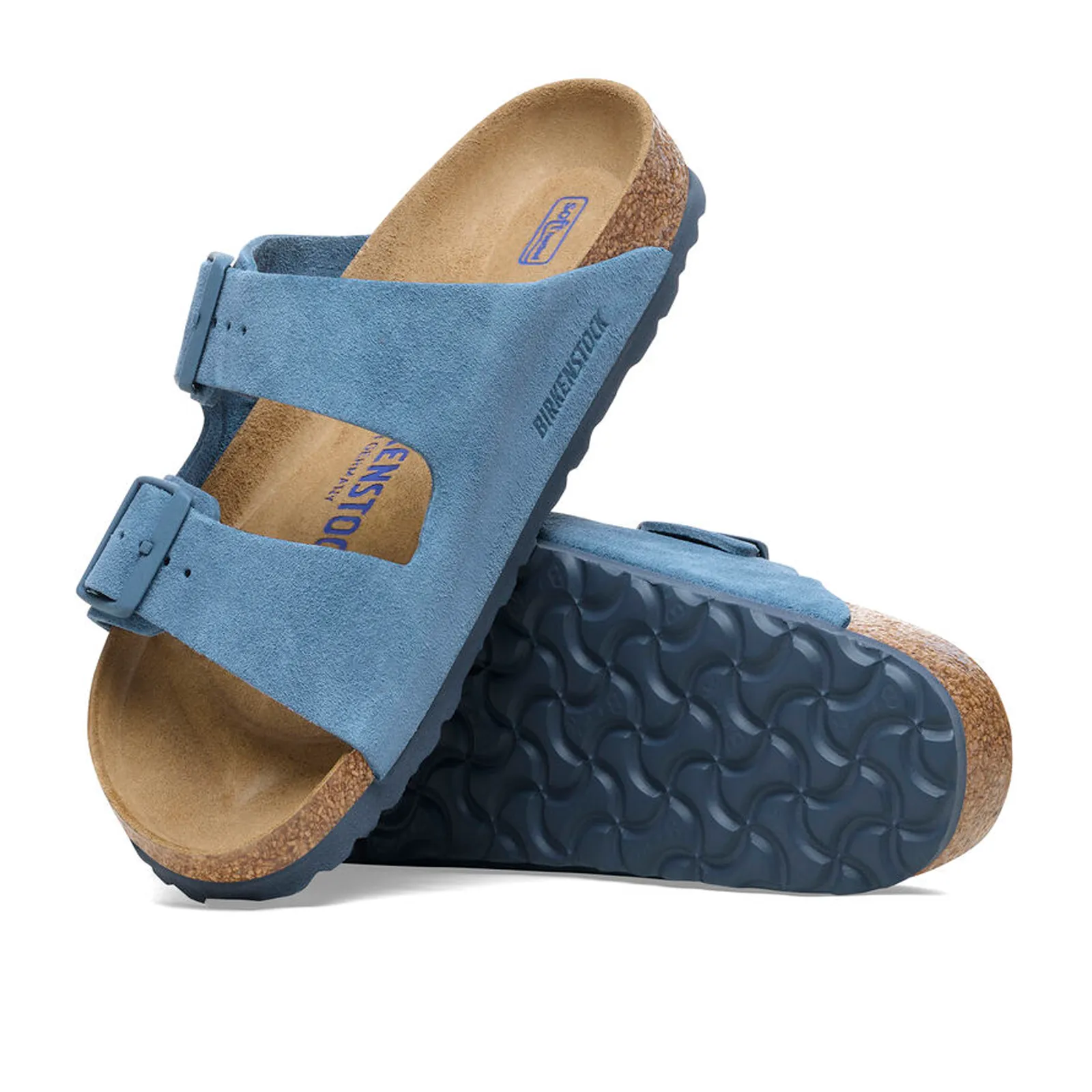 Birkenstock Arizona Soft Footbed (Men) - Elemental Blue Suede