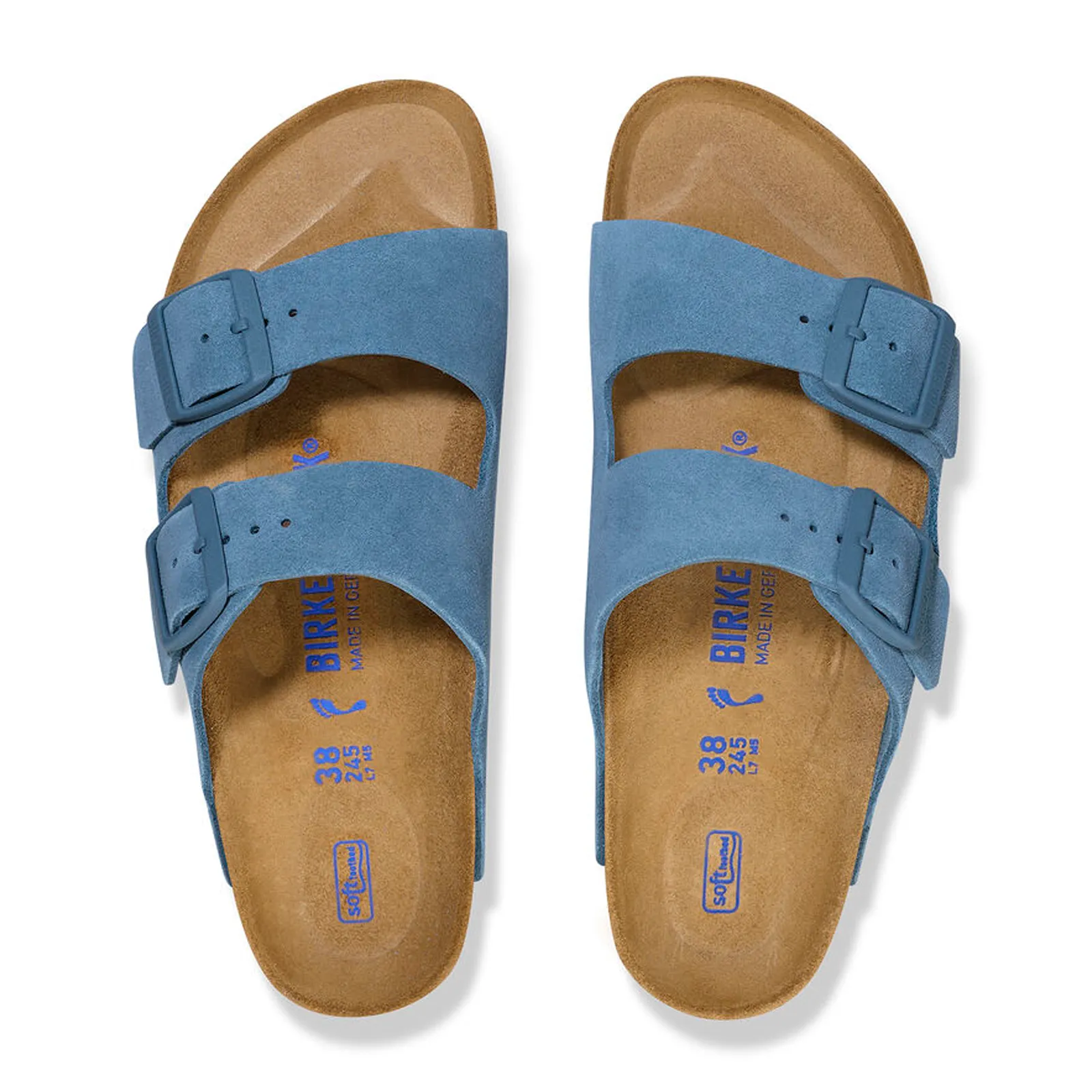 Birkenstock Arizona Soft Footbed (Men) - Elemental Blue Suede