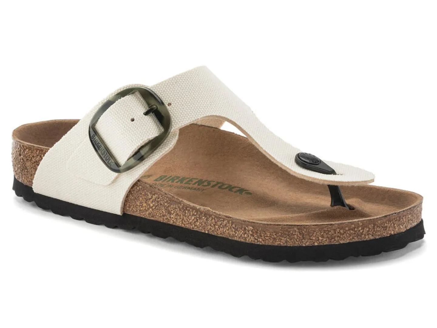 Birkenstock: Gizeh Big Buckle Eggshell Canvas Regular Width