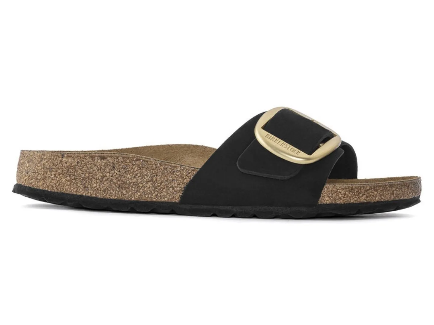 Birkenstock: Madrid Big Buckle in Nubuck Leather Black