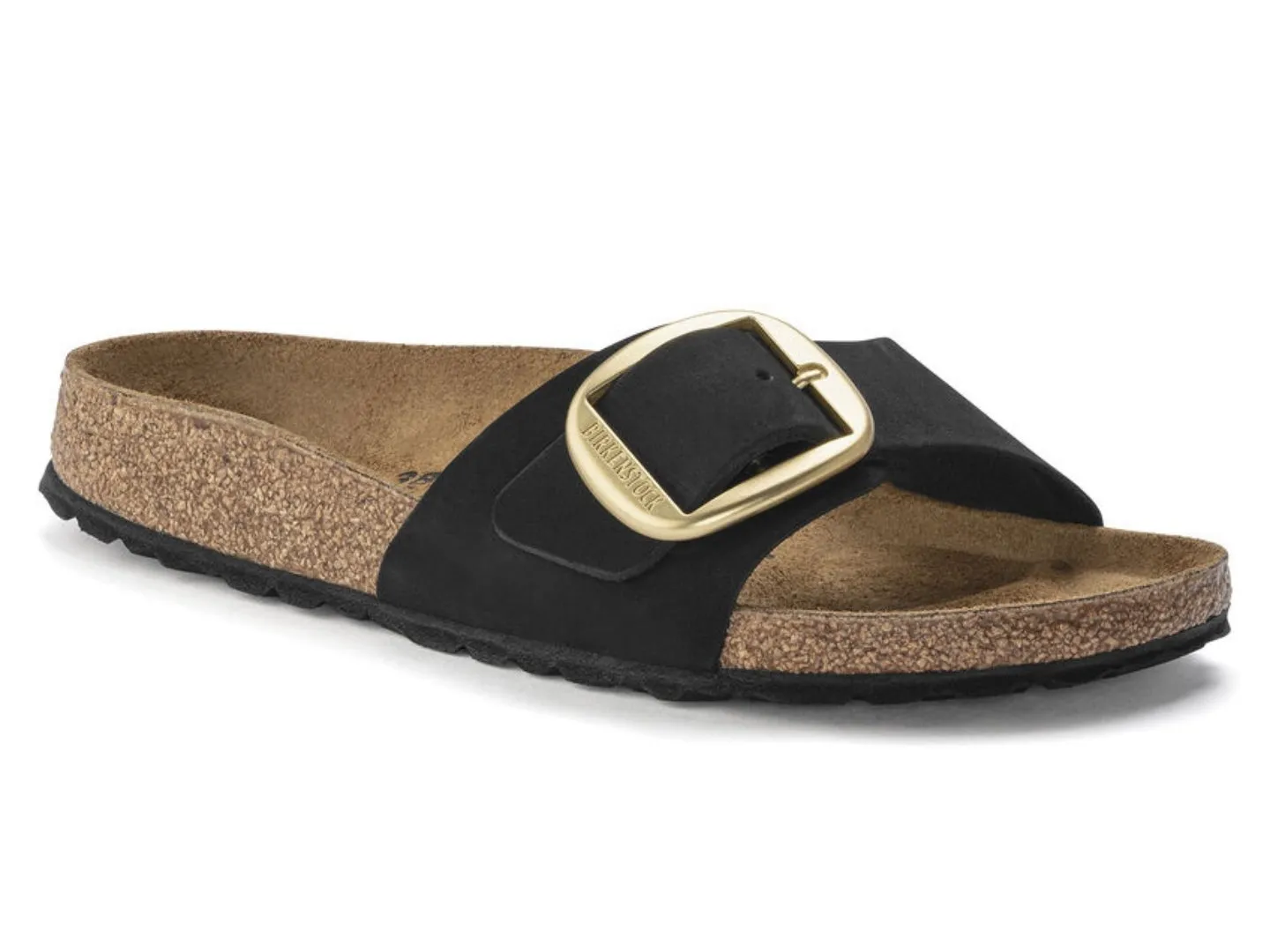 Birkenstock: Madrid Big Buckle in Nubuck Leather Black