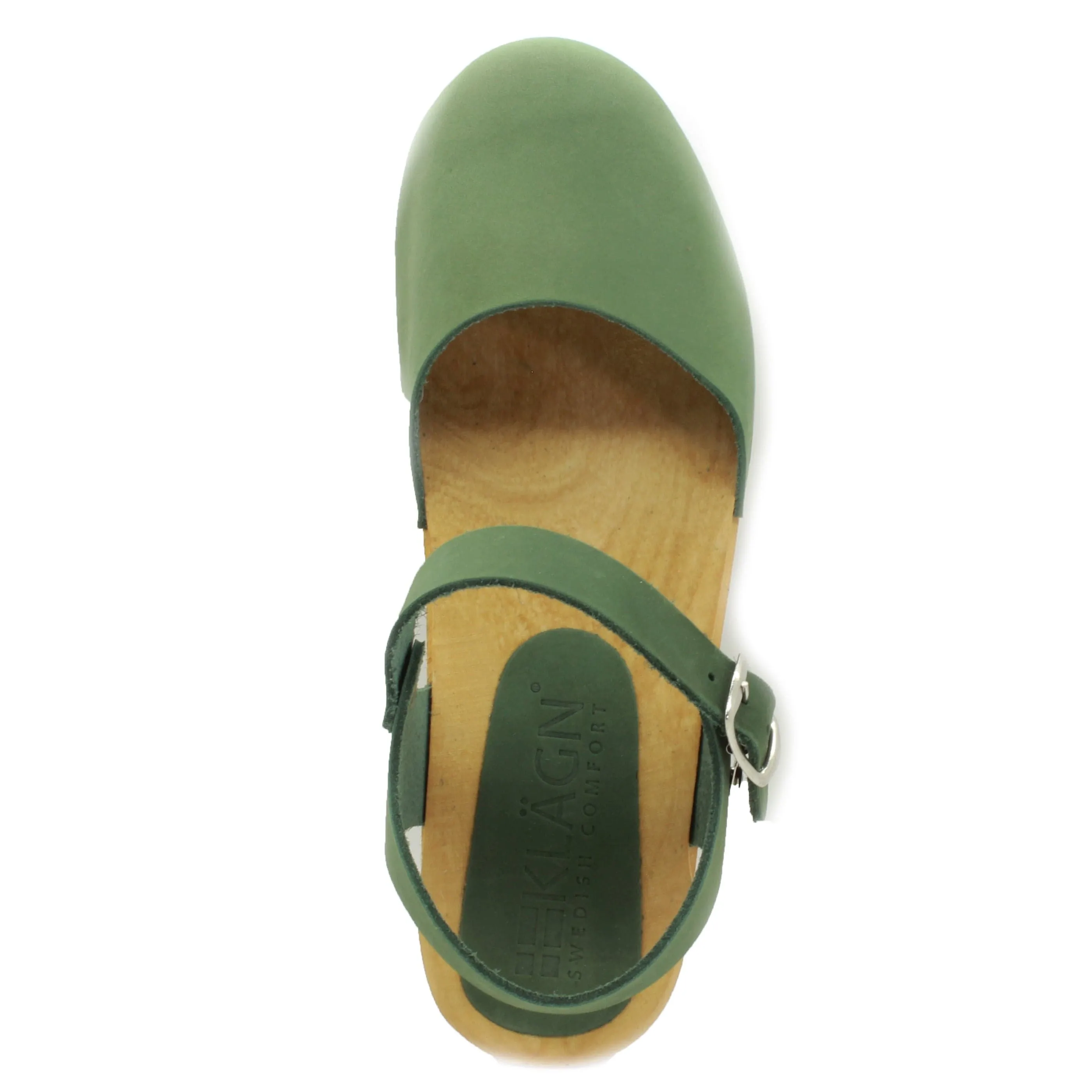 BJORK ALMA Swedish Wood Clog Forest Nubuck Leather Sandals - CLOSEOUT