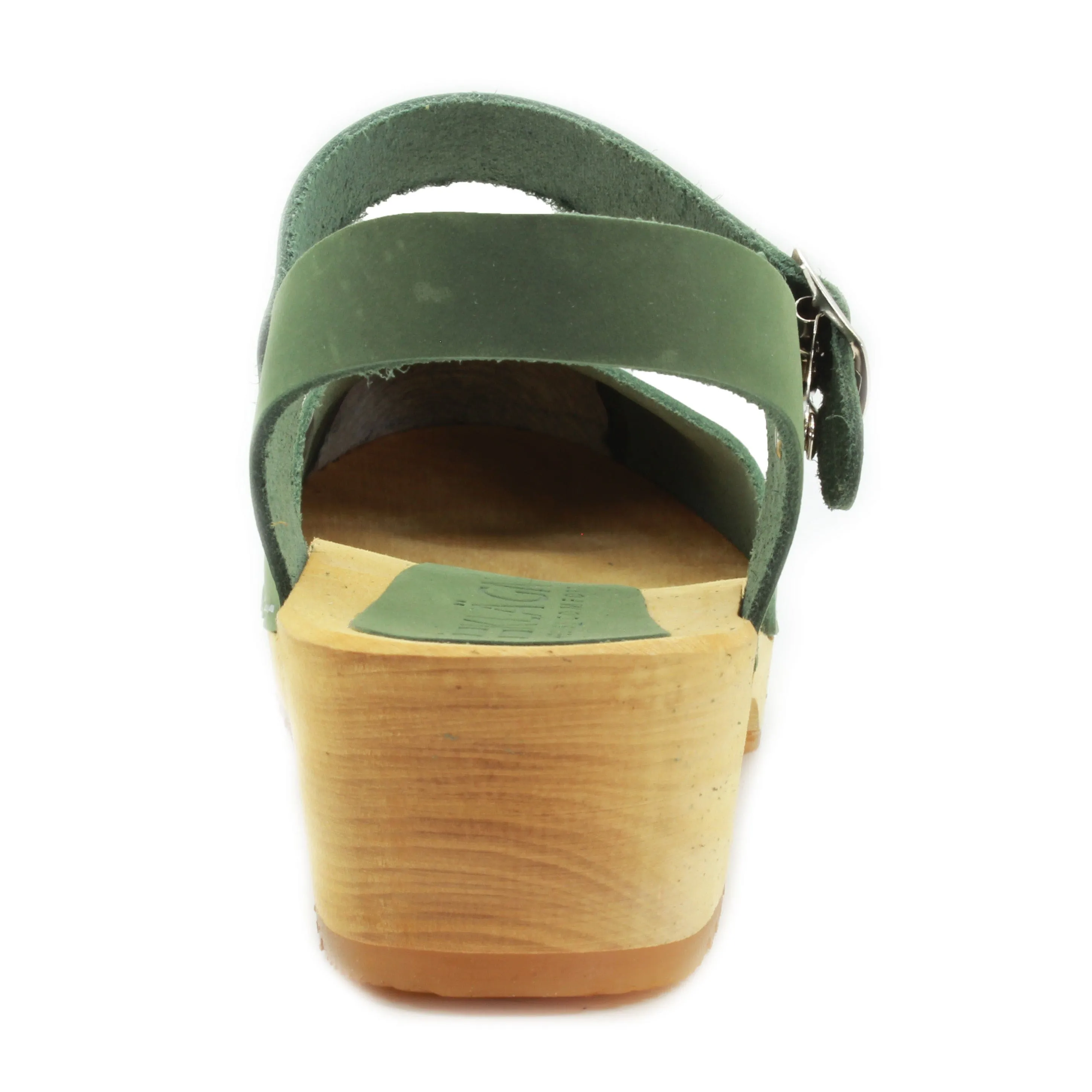 BJORK ALMA Swedish Wood Clog Forest Nubuck Leather Sandals - CLOSEOUT