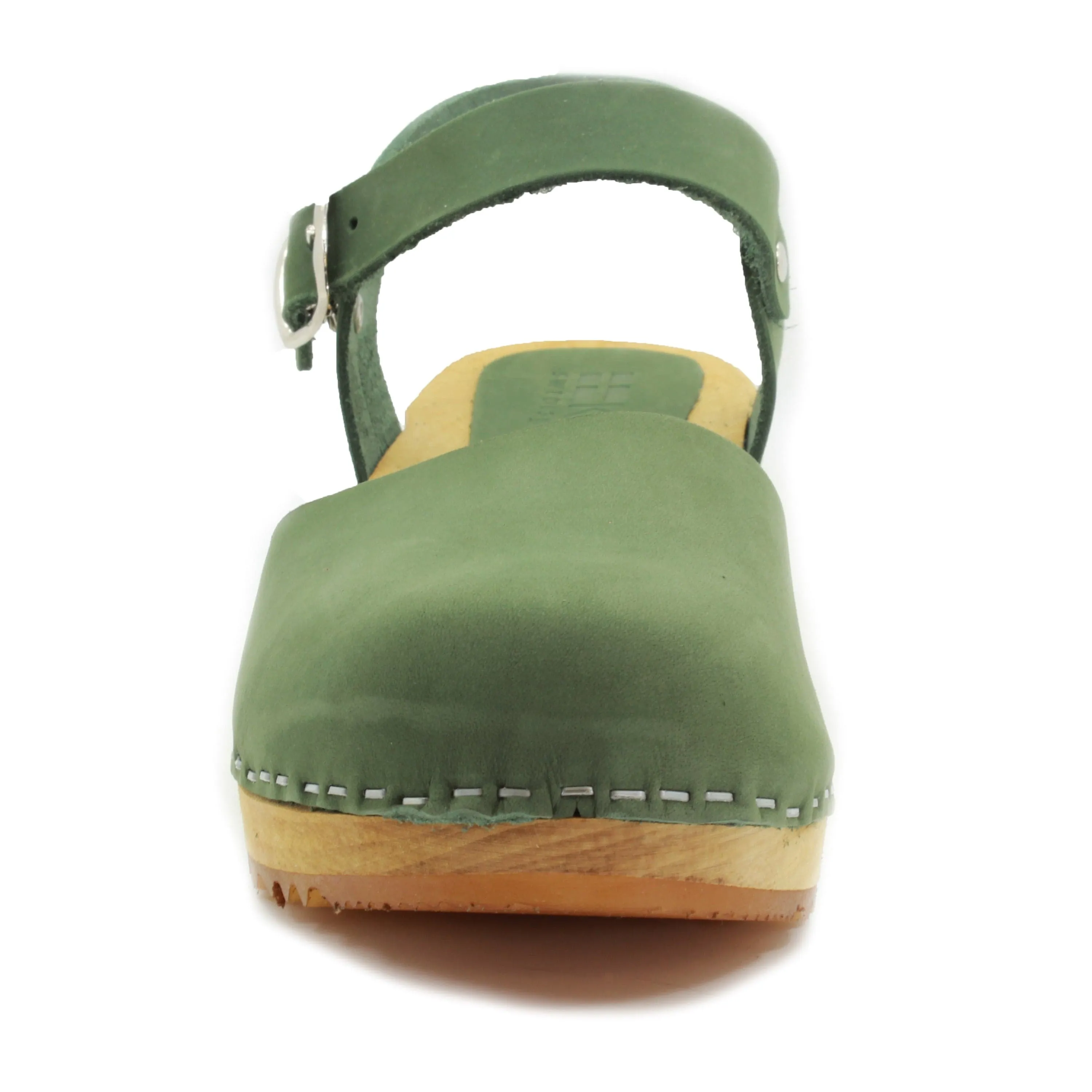 BJORK ALMA Swedish Wood Clog Forest Nubuck Leather Sandals - CLOSEOUT