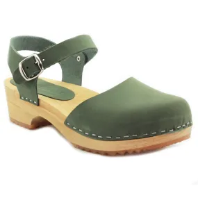 BJORK ALMA Swedish Wood Clog Forest Nubuck Leather Sandals - CLOSEOUT