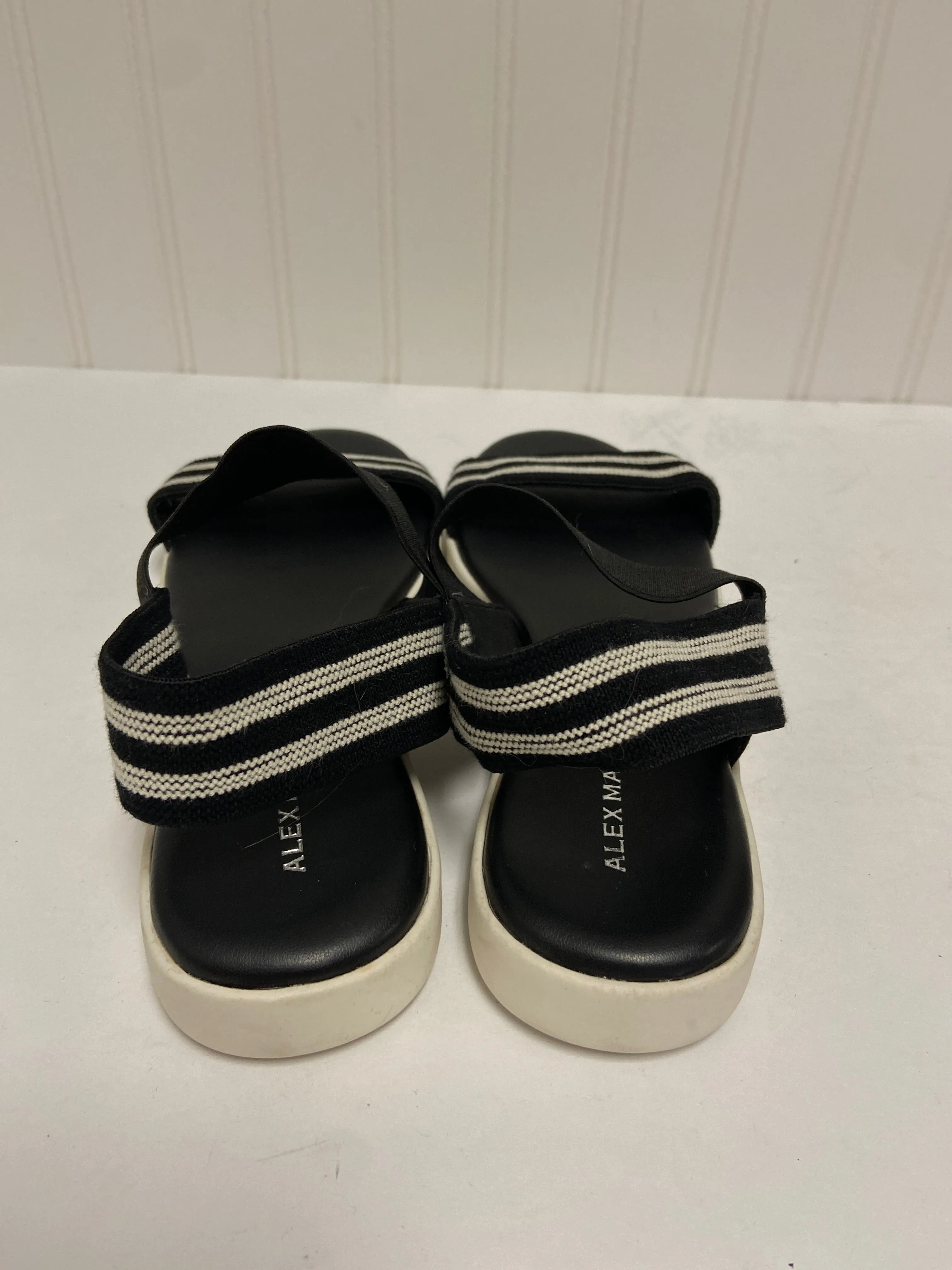 Black & White Sandals Flats Alex Marie, Size 8