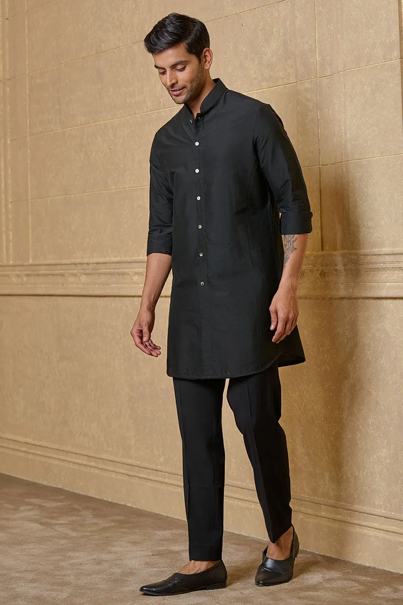 Black Center Open Single Kurta