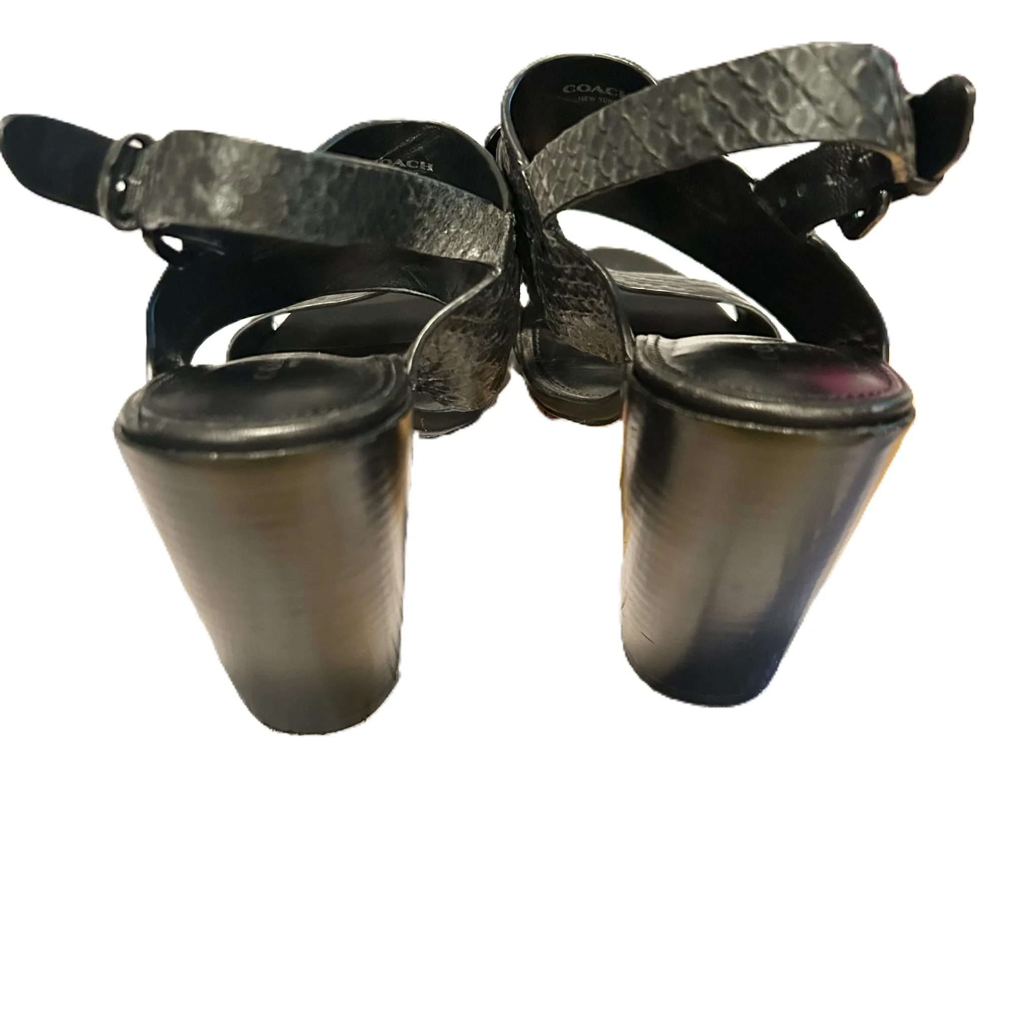 Black Sandals Designer By Coach, Size: 6.5