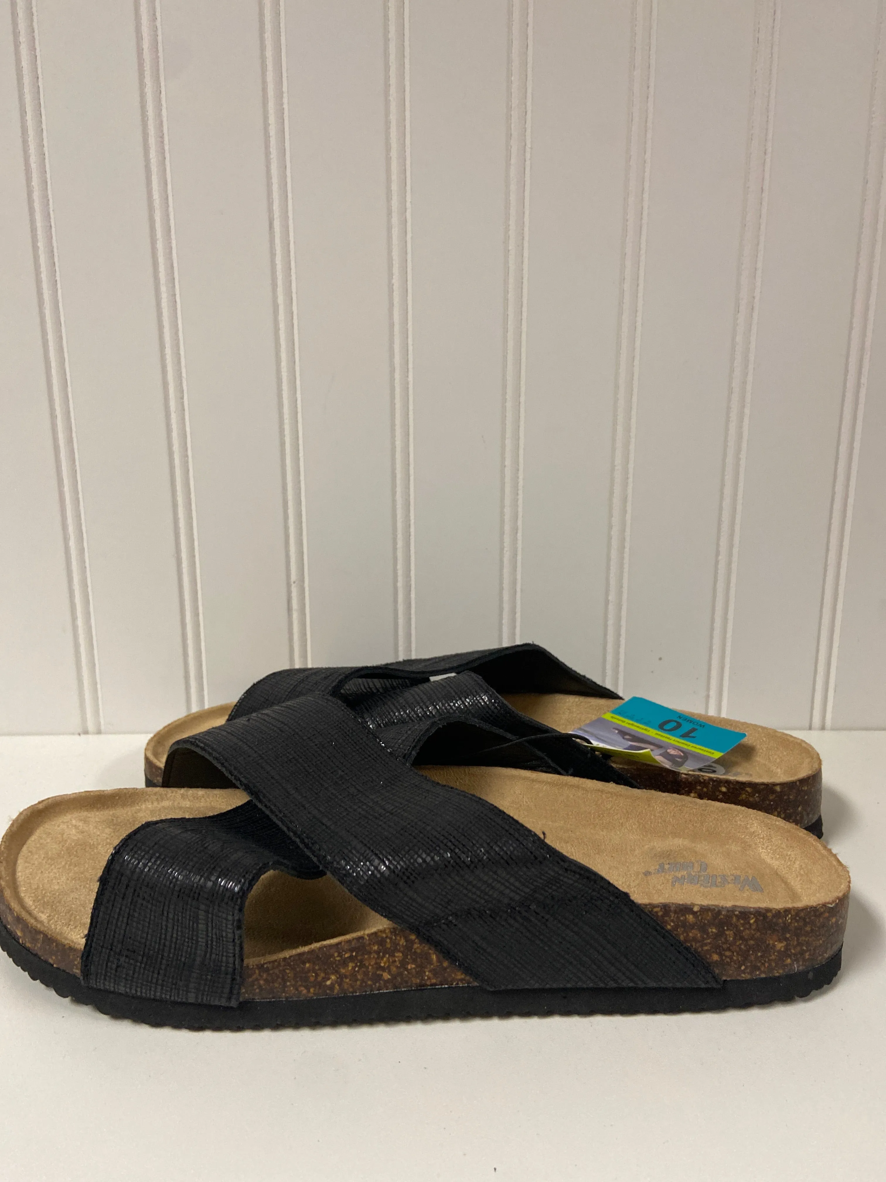 Black Sandals Flats Clothes Mentor, Size 10