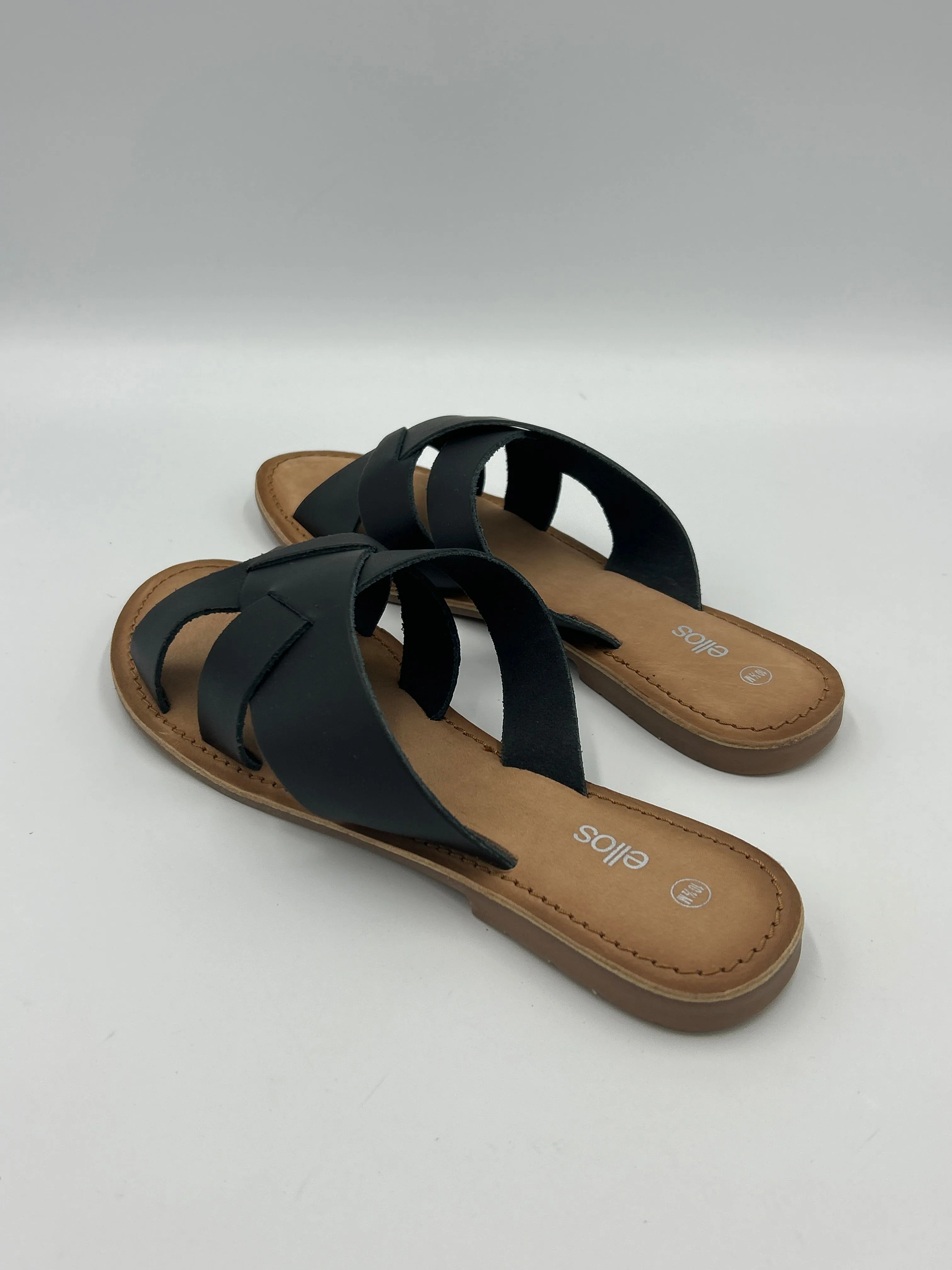 Black Sandals Flats Ellos, Size 10.5