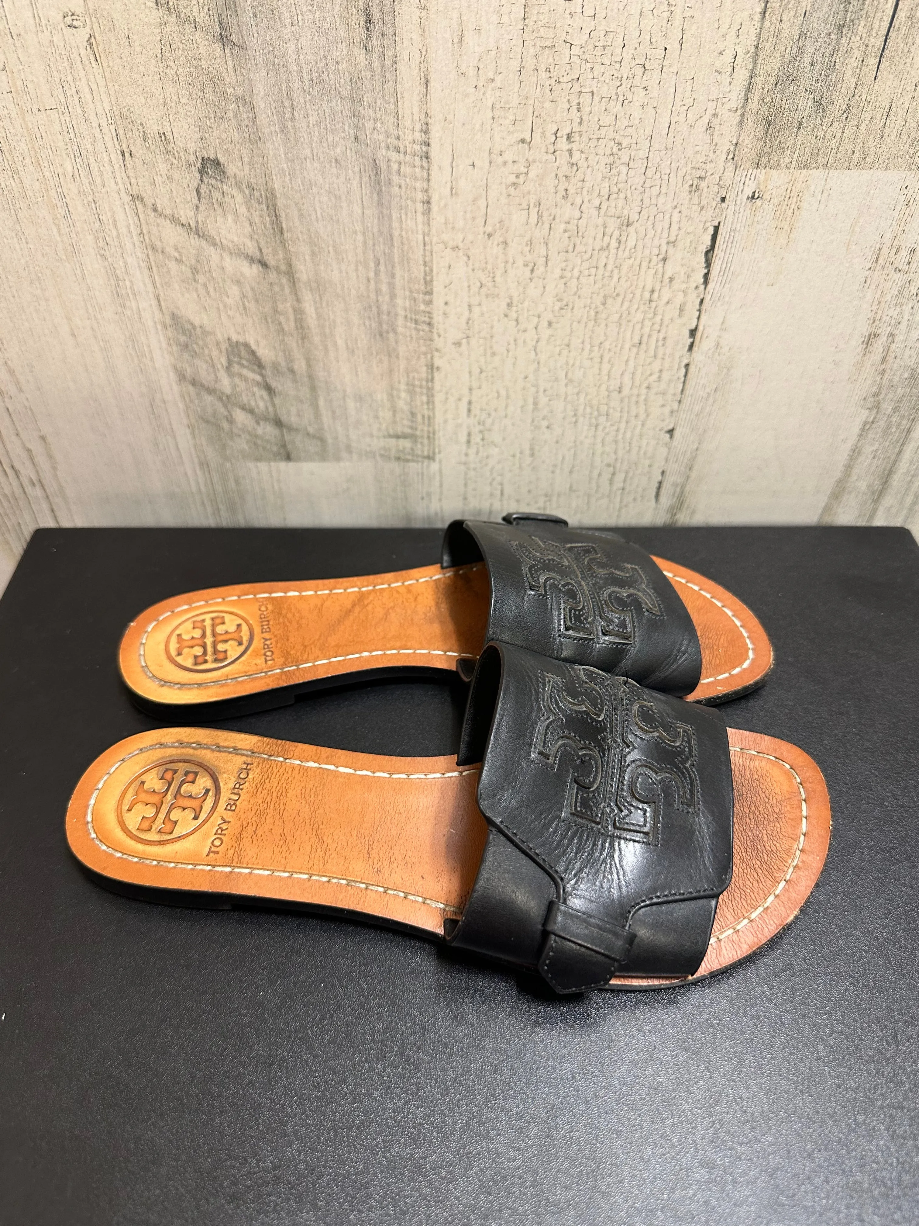 Black Sandals Flats Tory Burch, Size 6.5