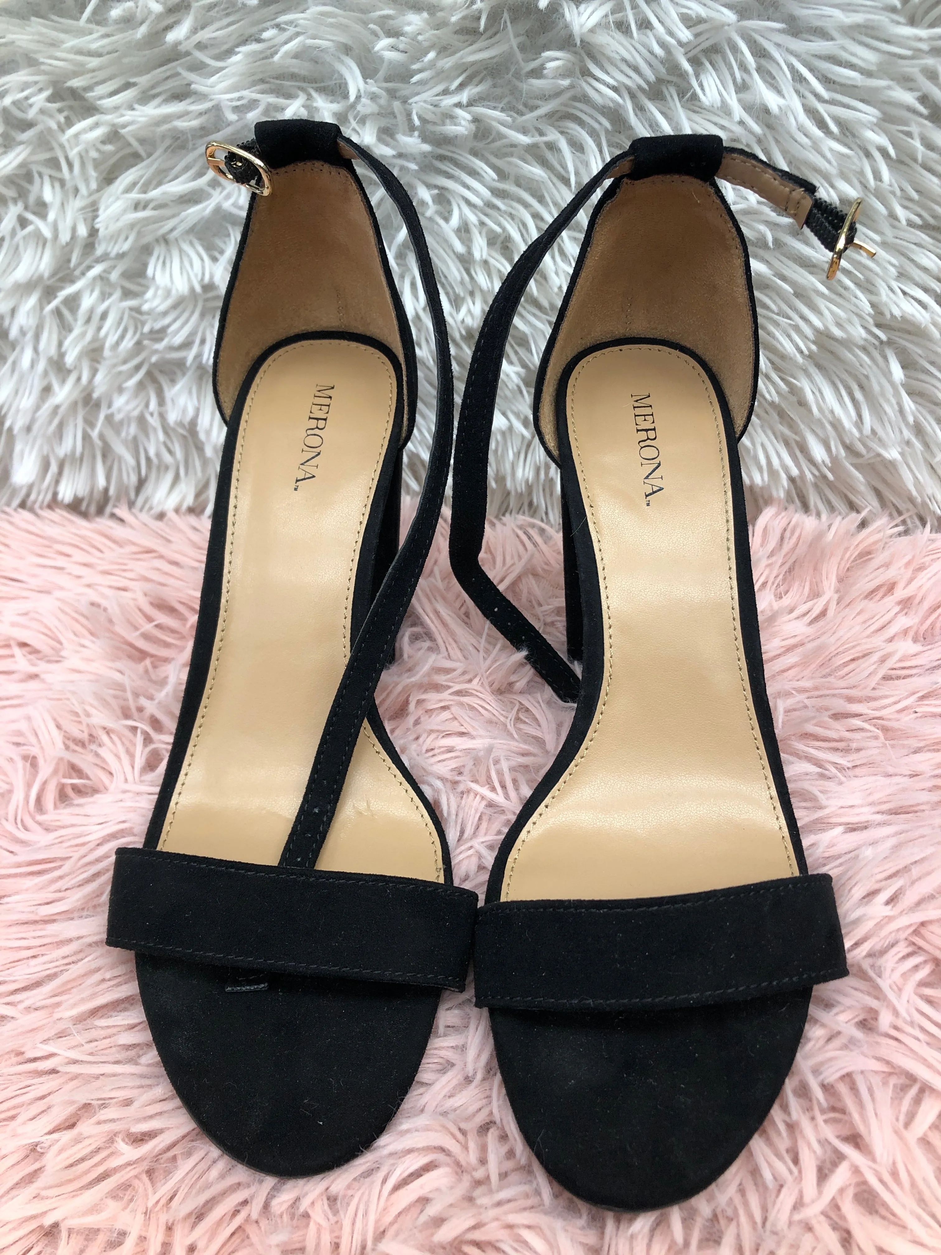 Black Sandals Heels Block Merona, Size 8.5