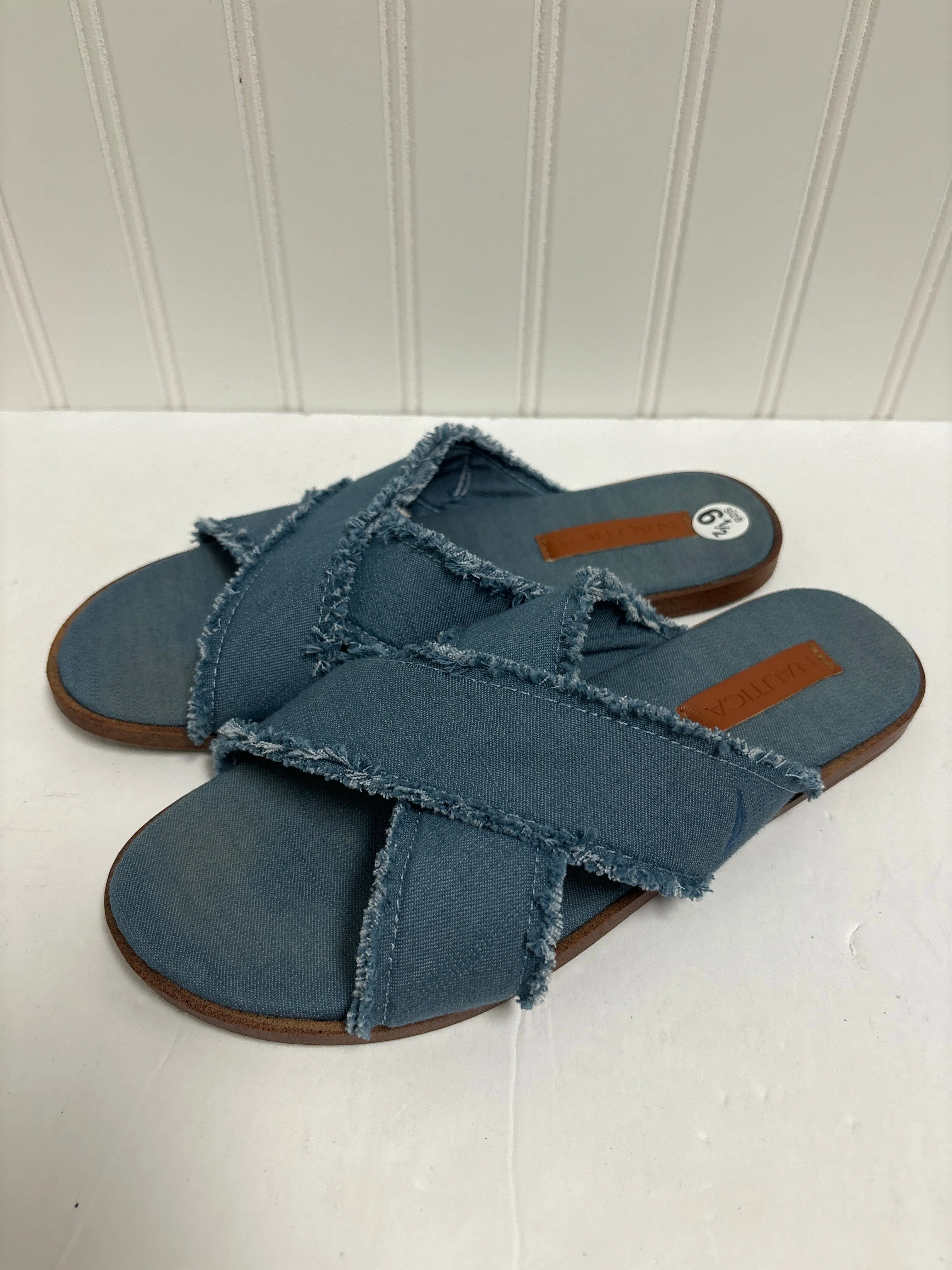 Blue Sandals Flats Nautica, Size 6.5