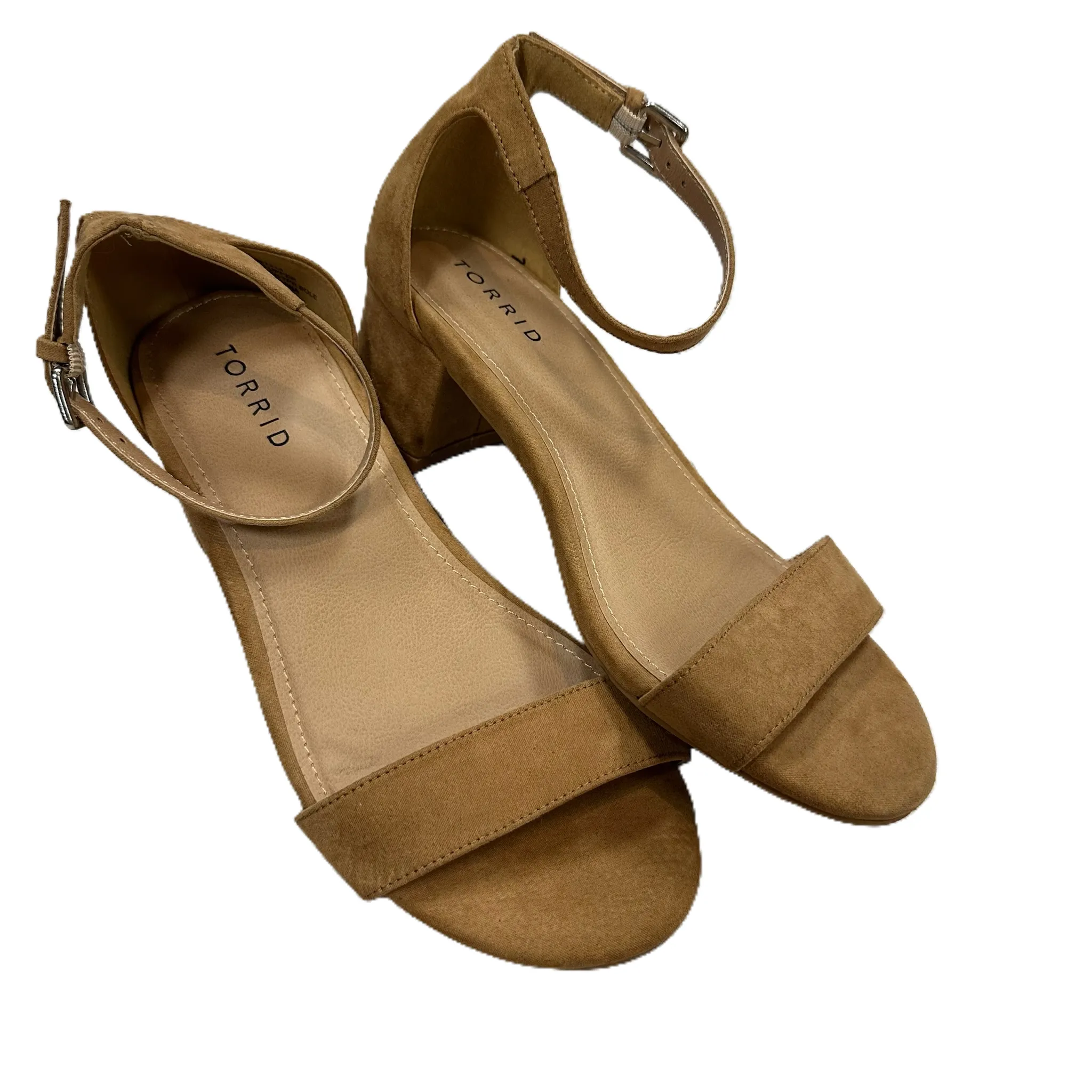 Brown Sandals Heels Block By Torrid, Size: 7.5