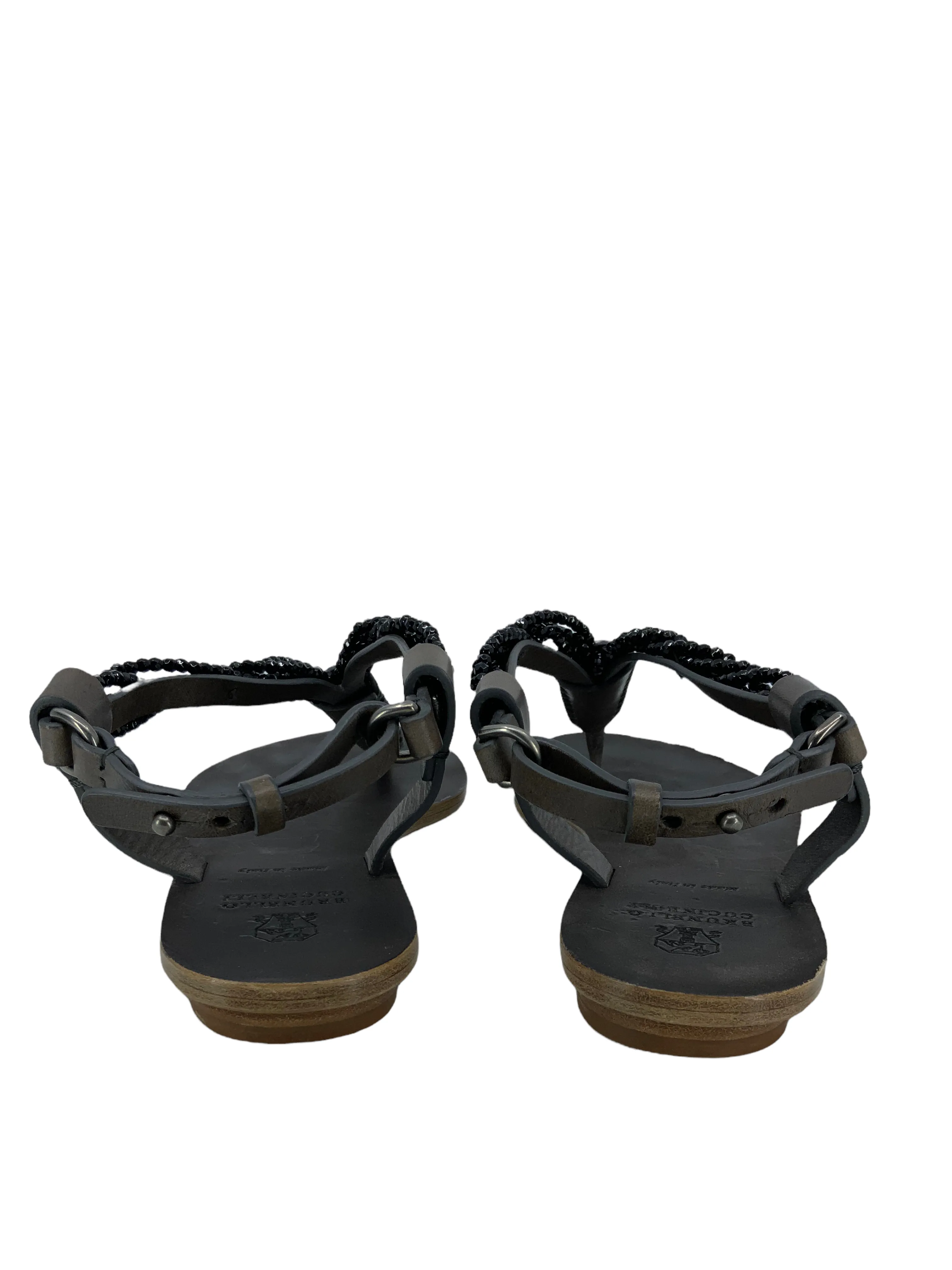 Brunello Cucinelli Beaded T-Strap Sandals Size 7