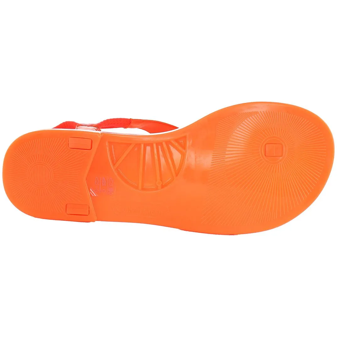 Calvin Klein Jeanne Womens Orange Sandals