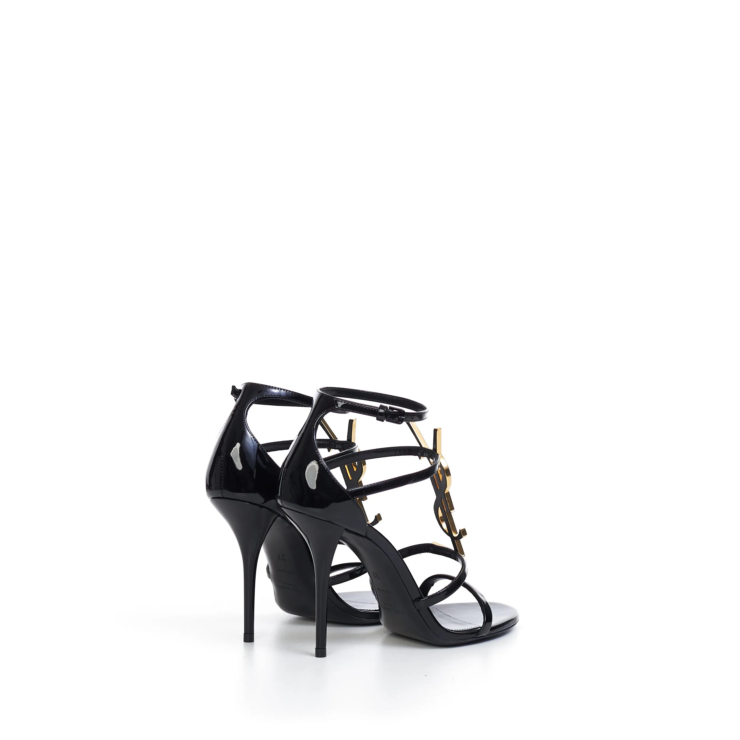 Cassandra Sandals In Black Patent Leather