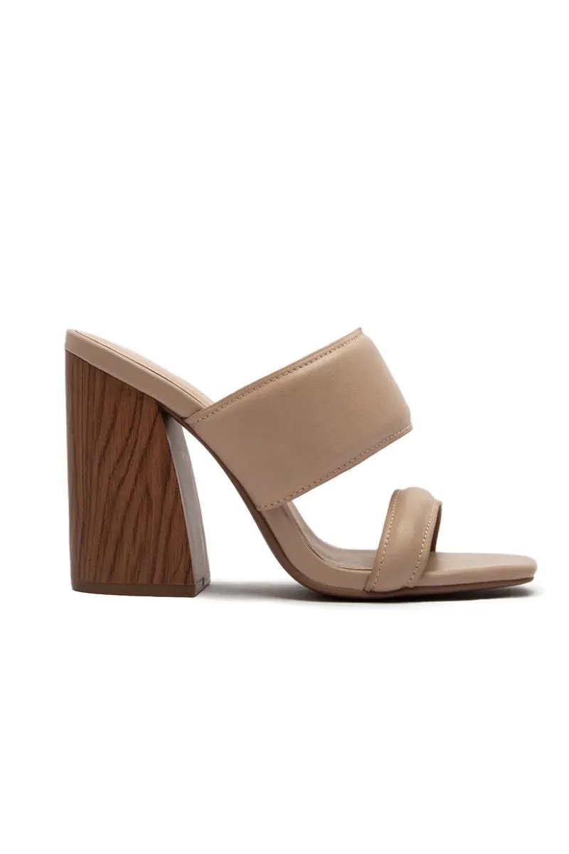 CHANDLER NUDE BLOCK HEEL SLIDE SANDALS